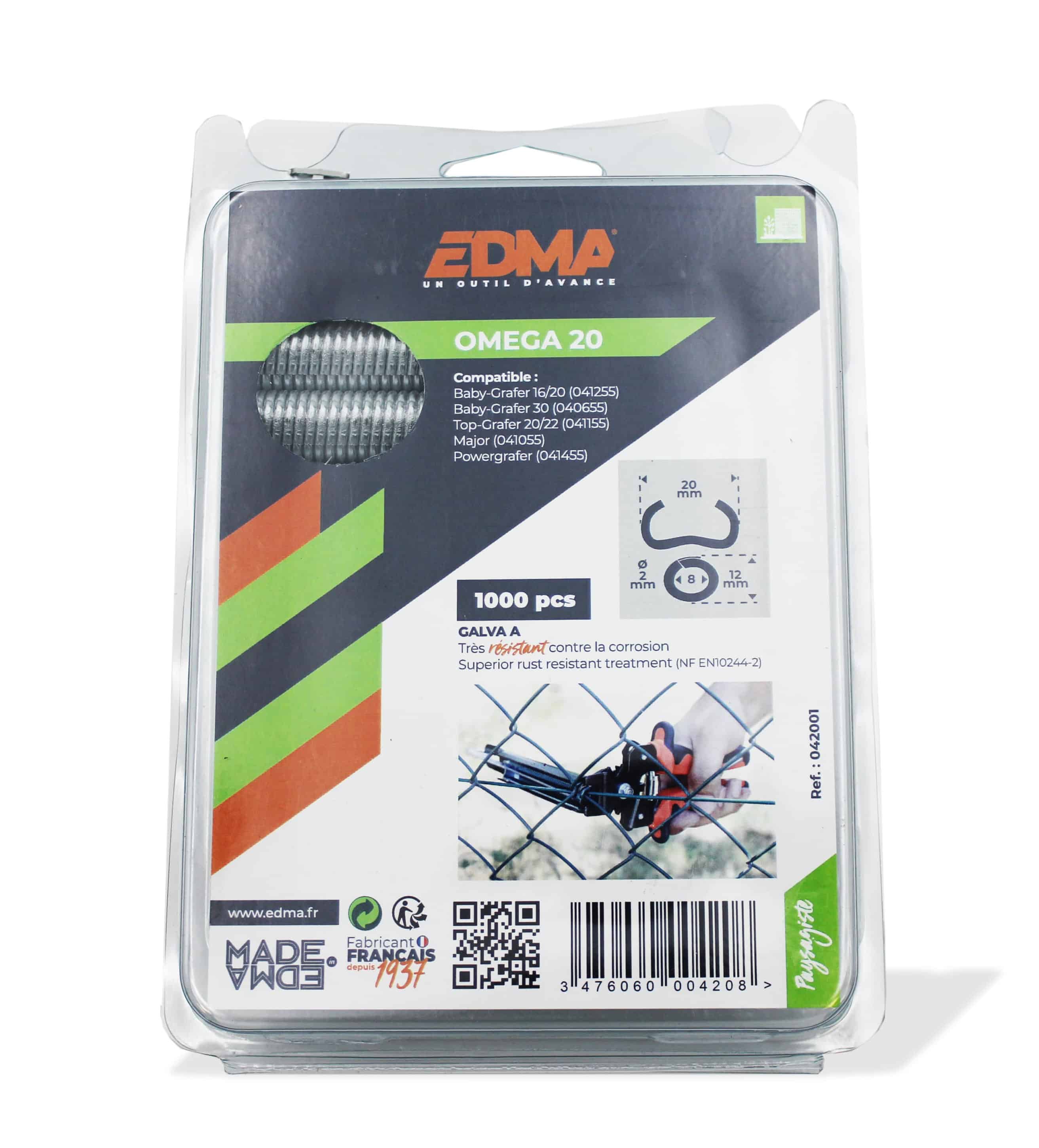 AGRAFES OMEGA 20 GALVA C/ 1000