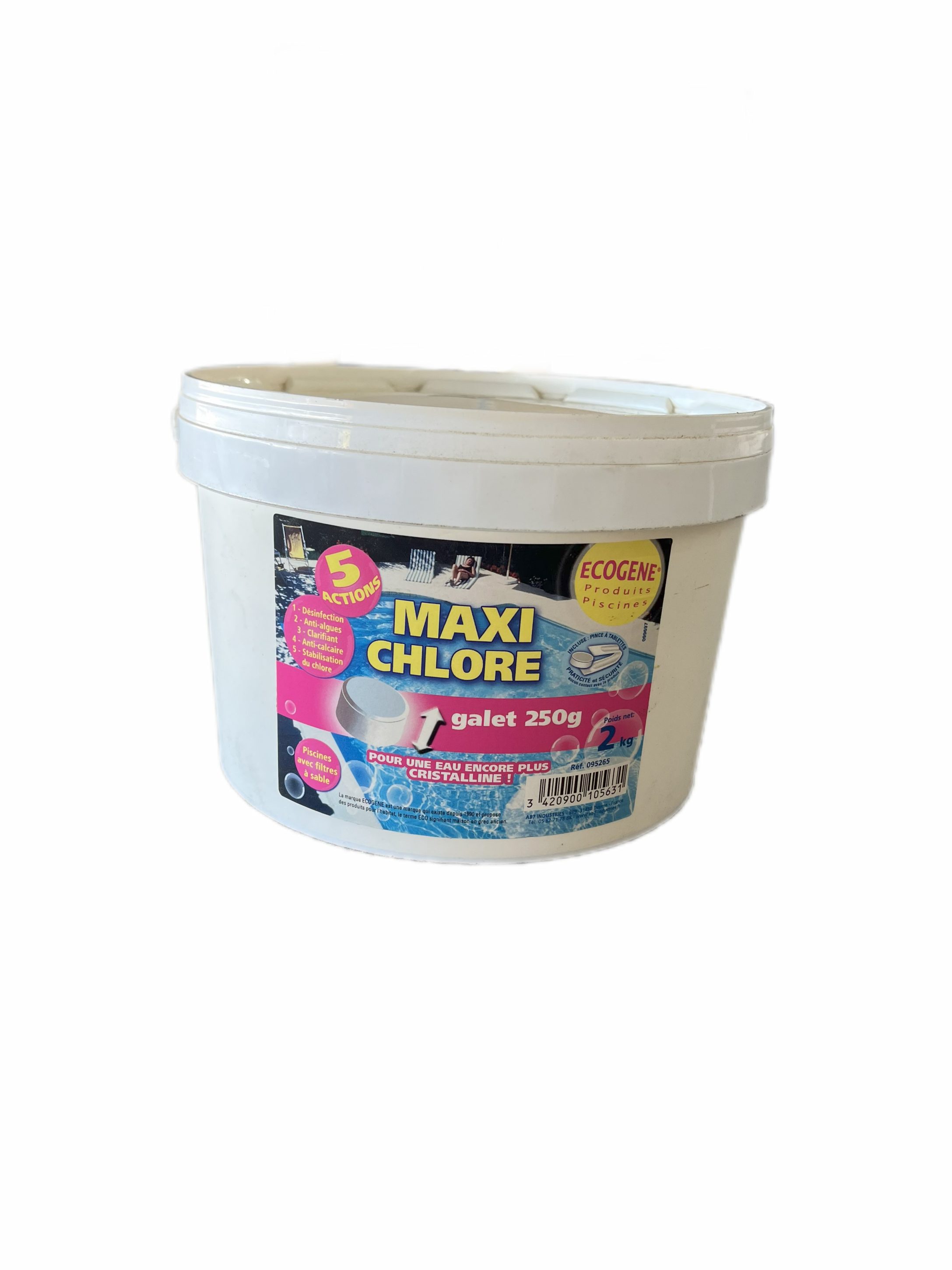 MAXI CHLORE 5 ACTIONS 2KG GALET 250G