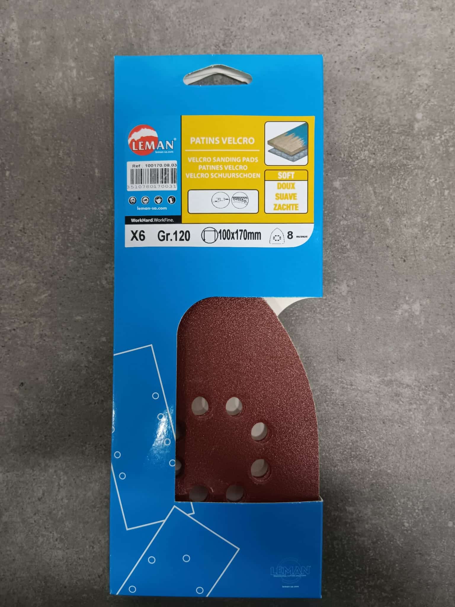 6 PATINS 8 TROUS 100X170 GR120