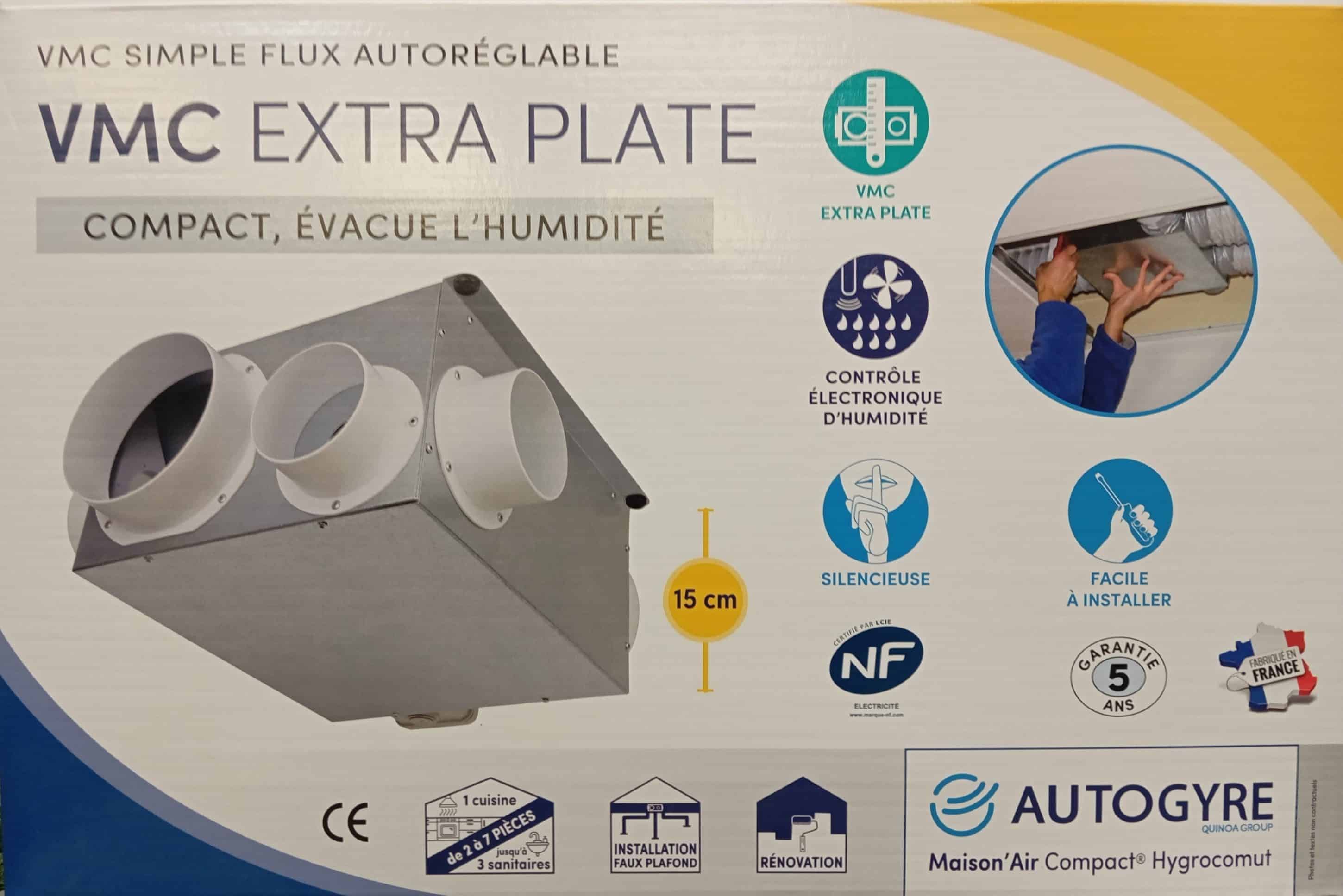 VMC SPL FLUX AUTOREGLABLE MAISON'AIR COMPACT HYGROCOMUT EP.15CM