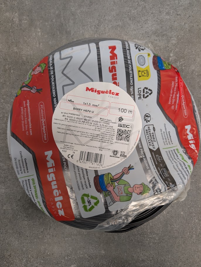 FIL HO7 V-U 1x1.5mm² NOIR 100M