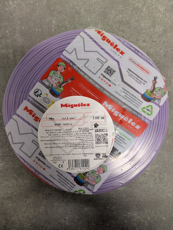 FIL H07 V-U 1x1.5mm² VIOLET 100M