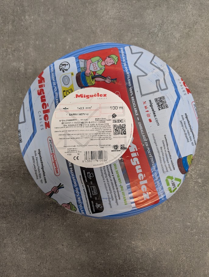 FIL HO7 V-U 1x2.5mm² BLEU 100M