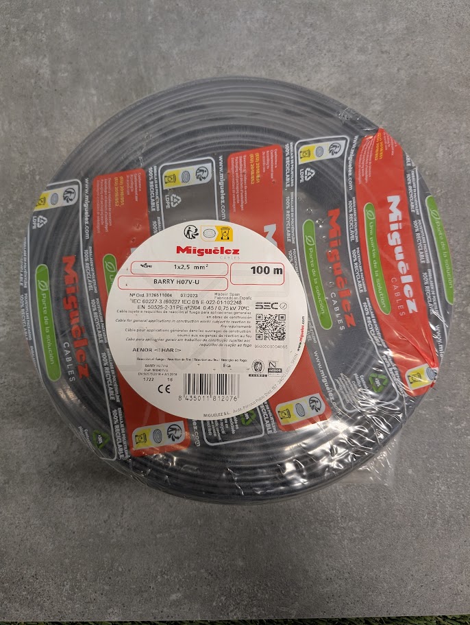 FIL HO7 V-U 1x2.5mm² NOIR 100M