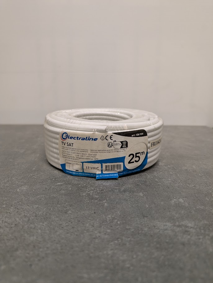 COUR COAX 17 VATC BLANC 25M