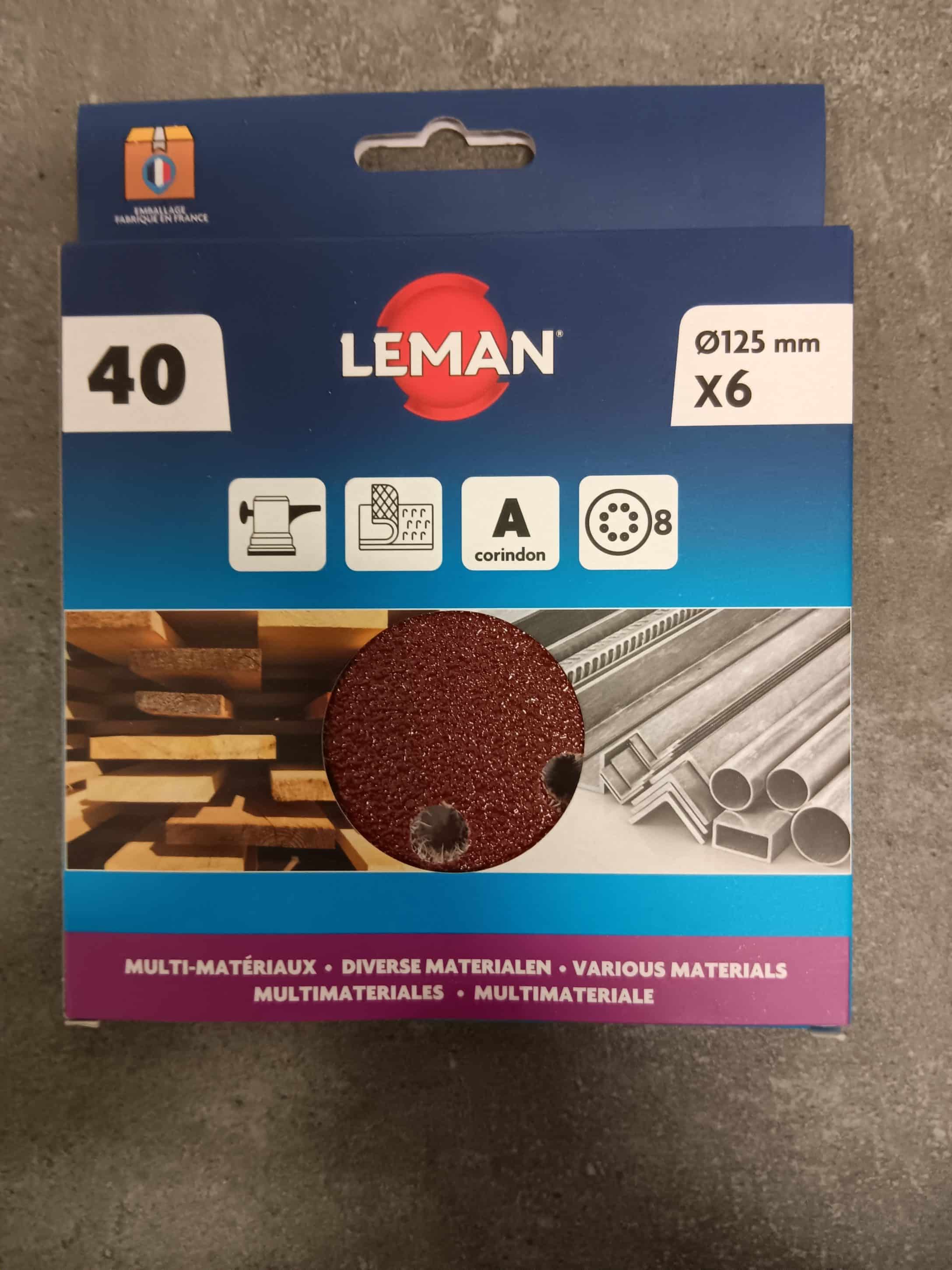 6 DISQUES VELCRO 8 TROUS D.125 GR 40