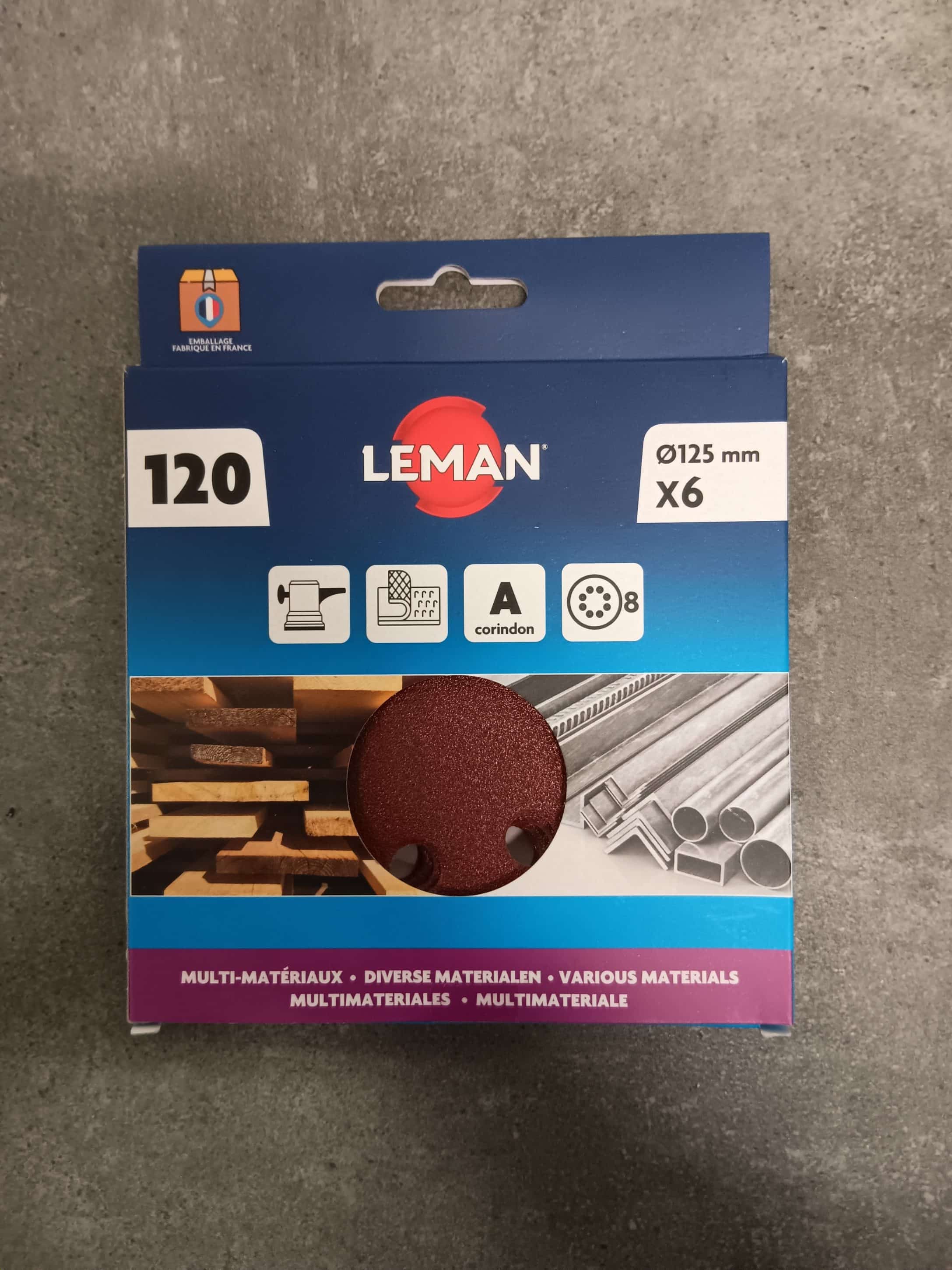 6 DISQUES VELCRO 8 TROUS D.125 GR 120