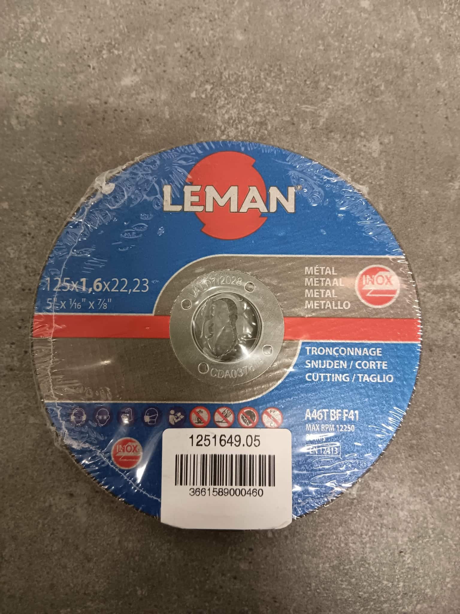 Lot de  5 Disques INOX 125X1.6X22.23 MP INOX 125X1.6X22.23 MP