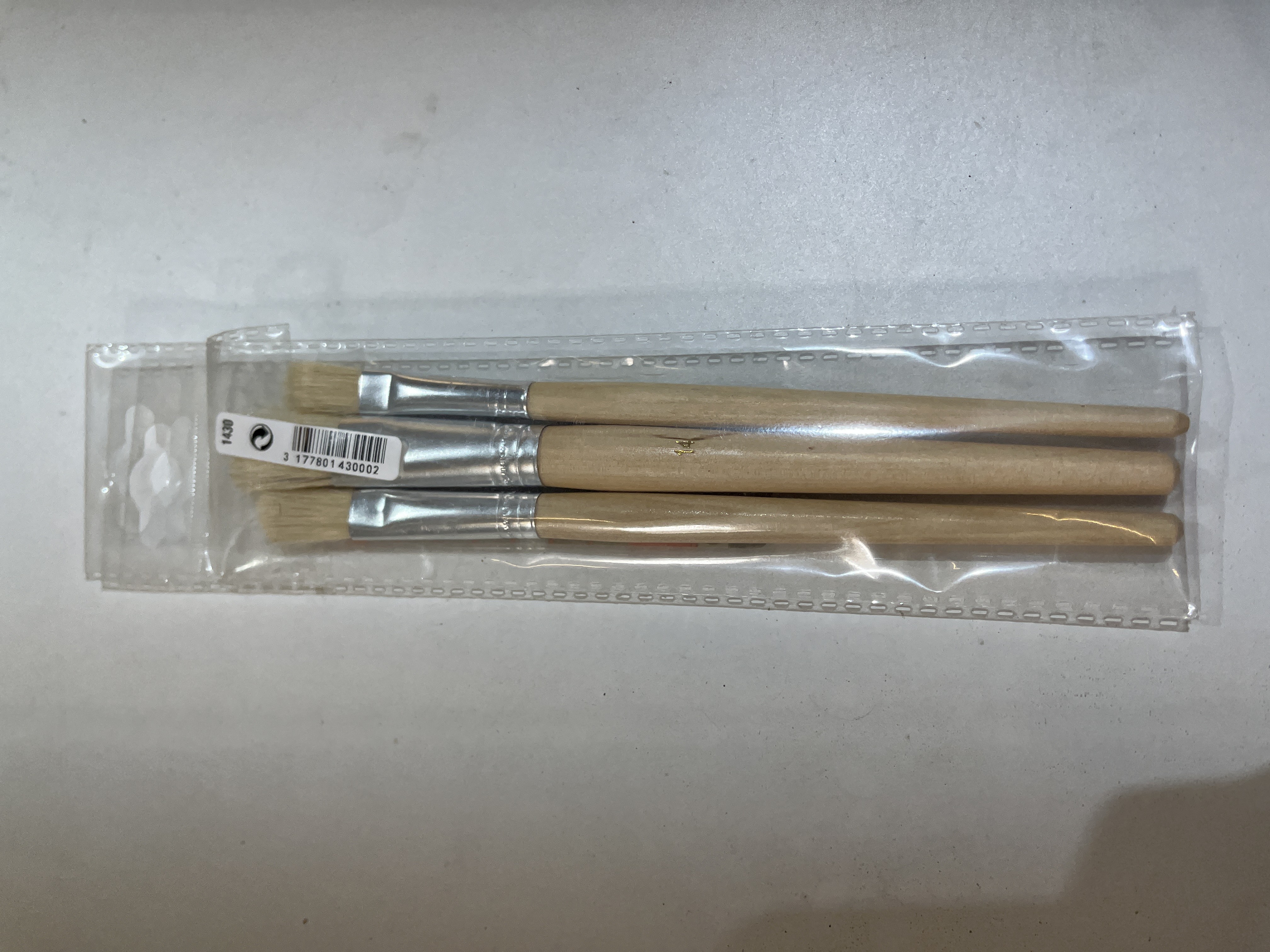 SACHET DE 3 PINCEAUX PLATS A RACCORD