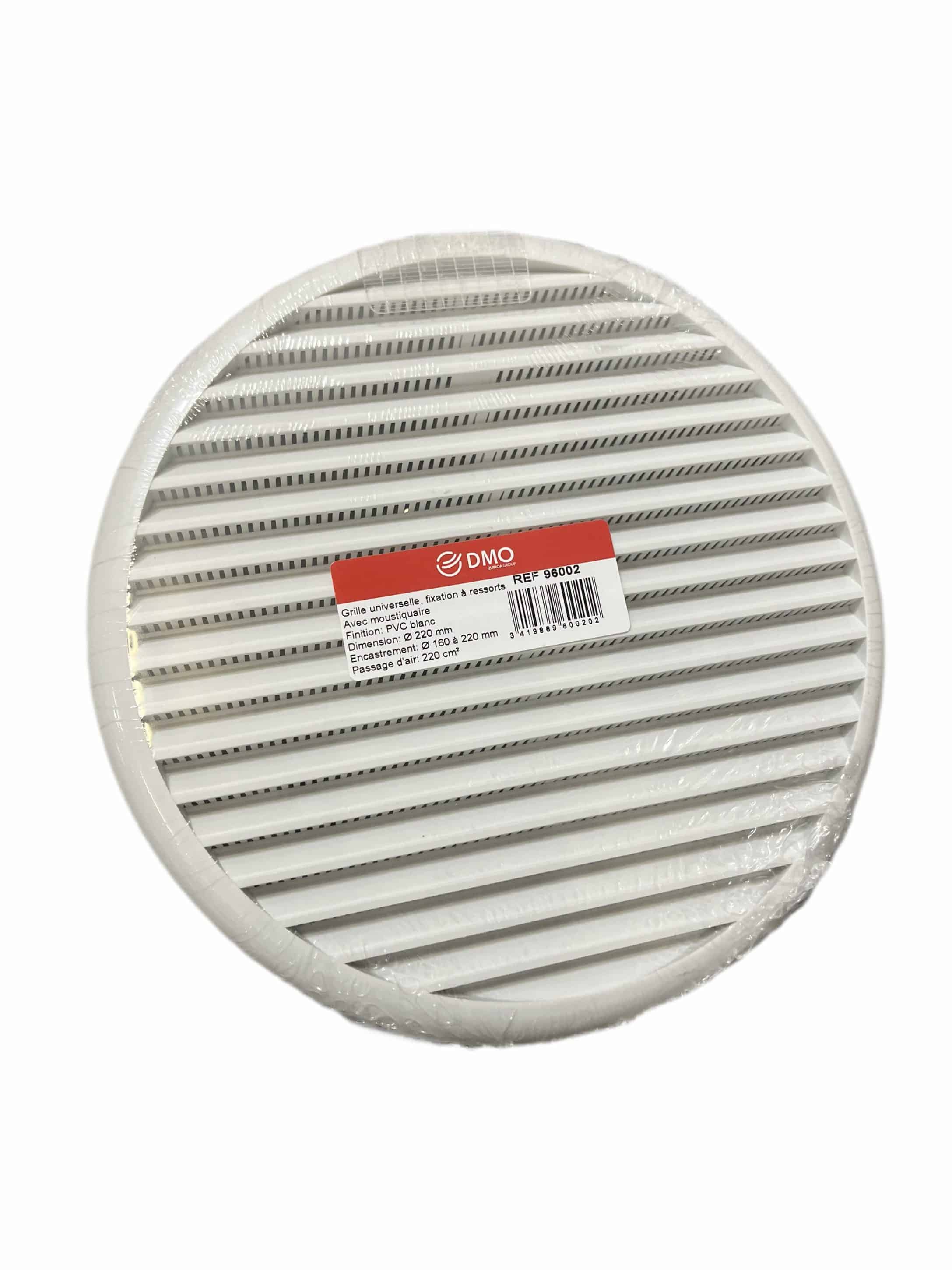 GRILLE PLAST RESSORT D220 BLANC