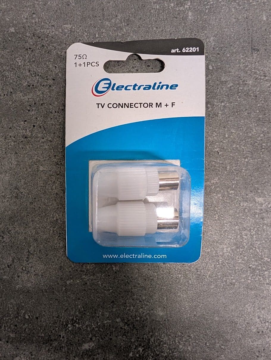 2 FICHES TV COAX. 1M+1FEMELLE 9.5