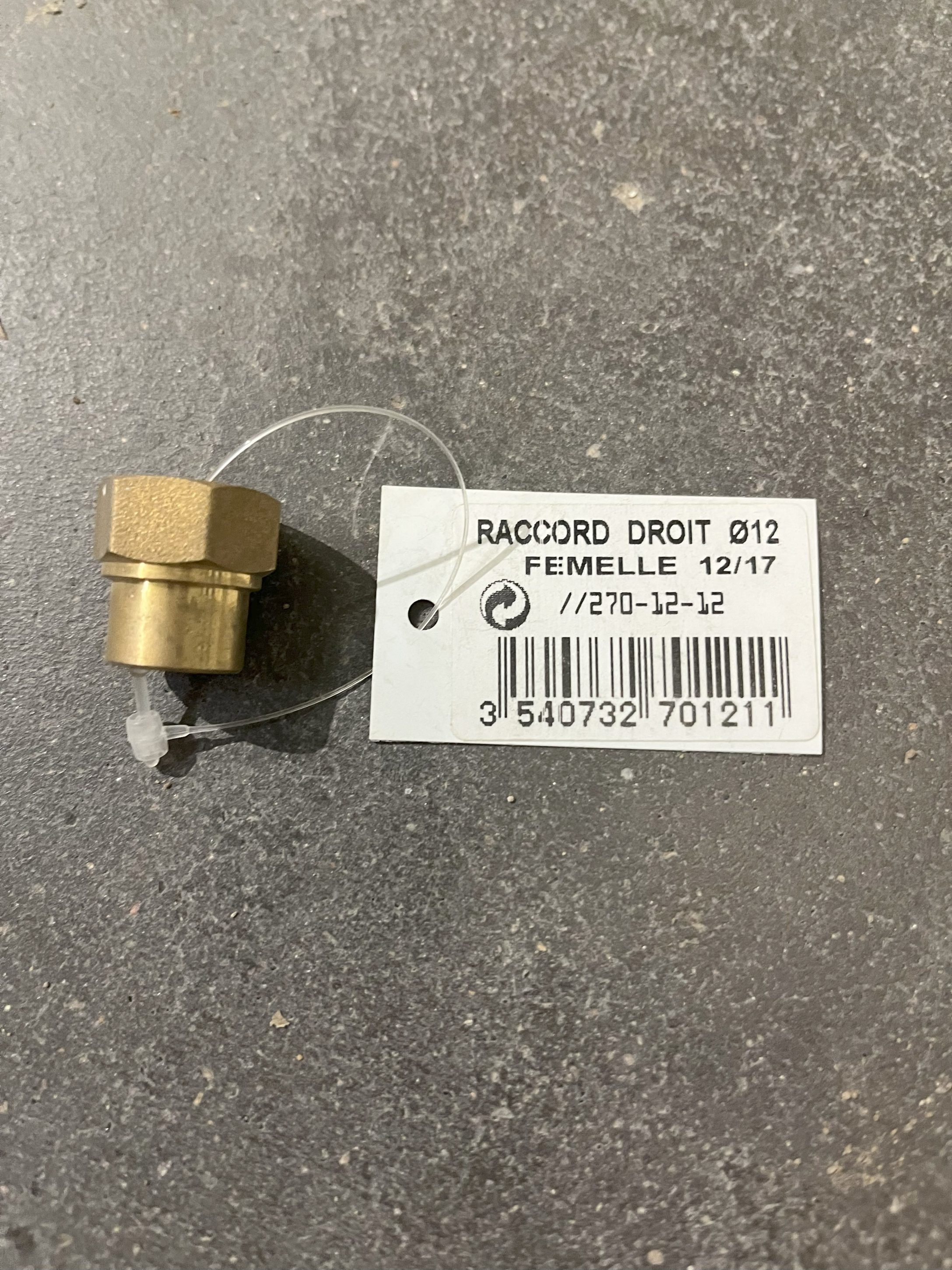 Manchon cuivre égal Ø12