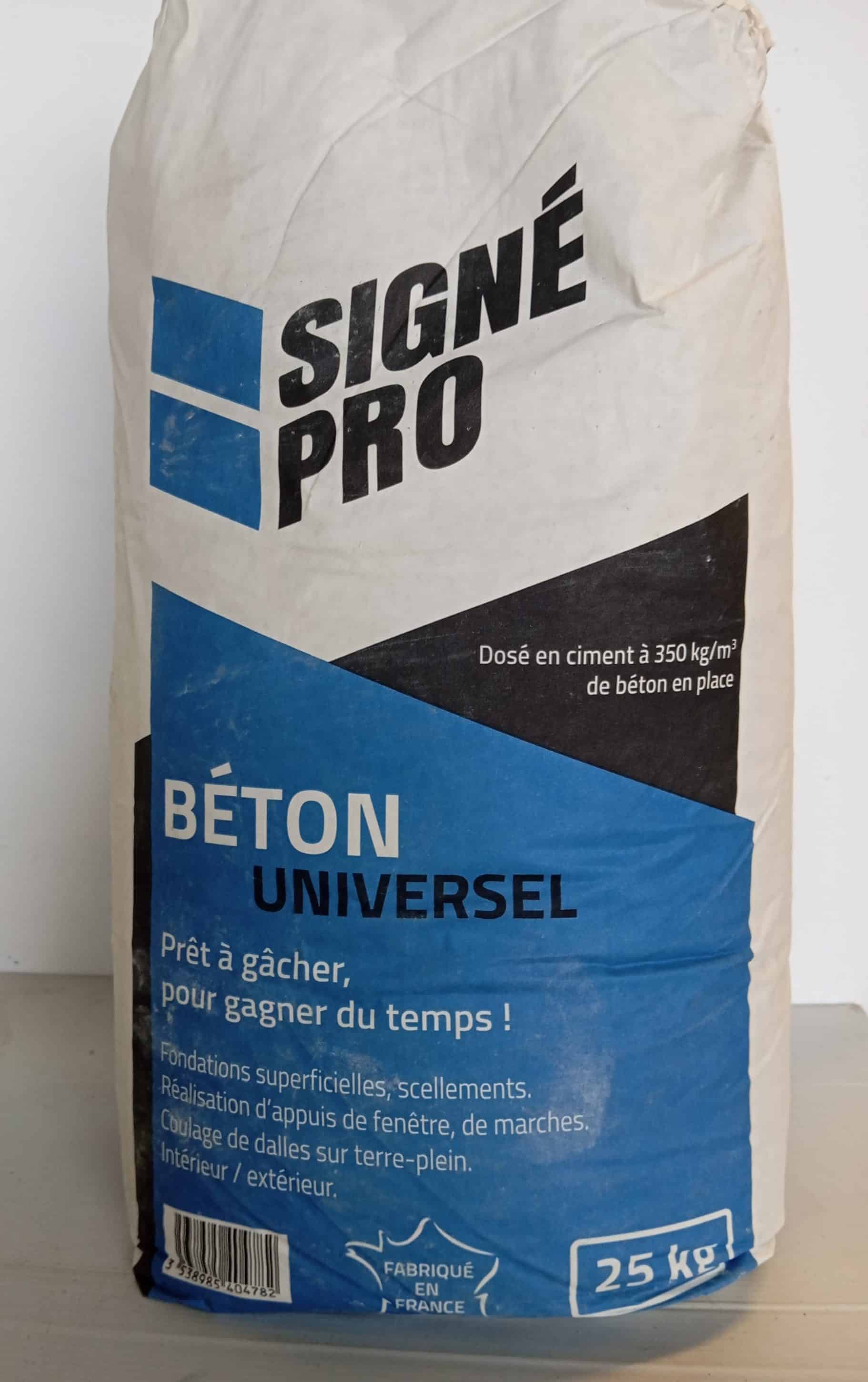 BETON SIGNE PRO 25KG SABLE+GRAVIL+CIMENT 56 sacs / pal