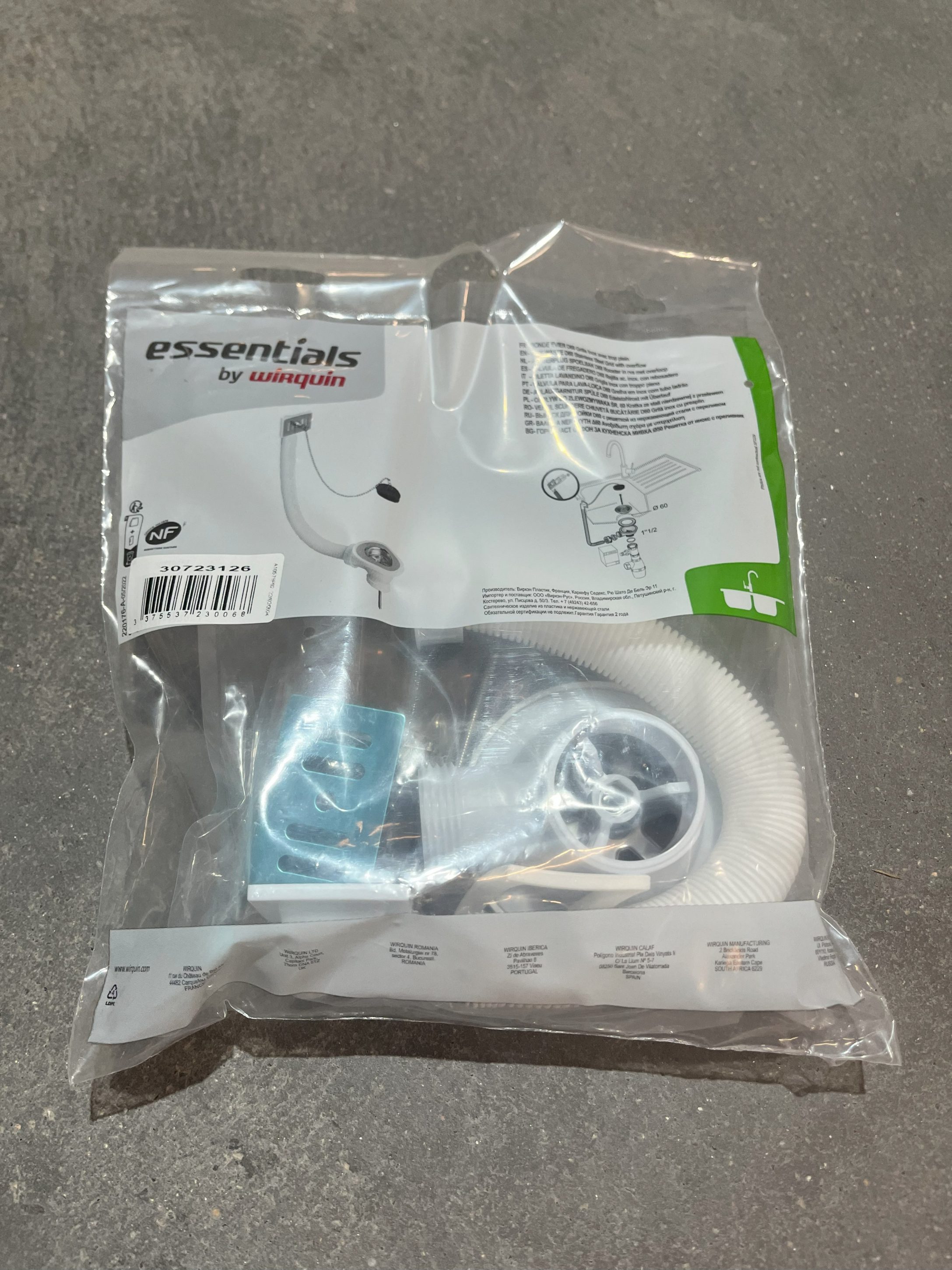 BONDE A BOUCHON EVIER GRES D60 AVEC TROP PLEIN PRO