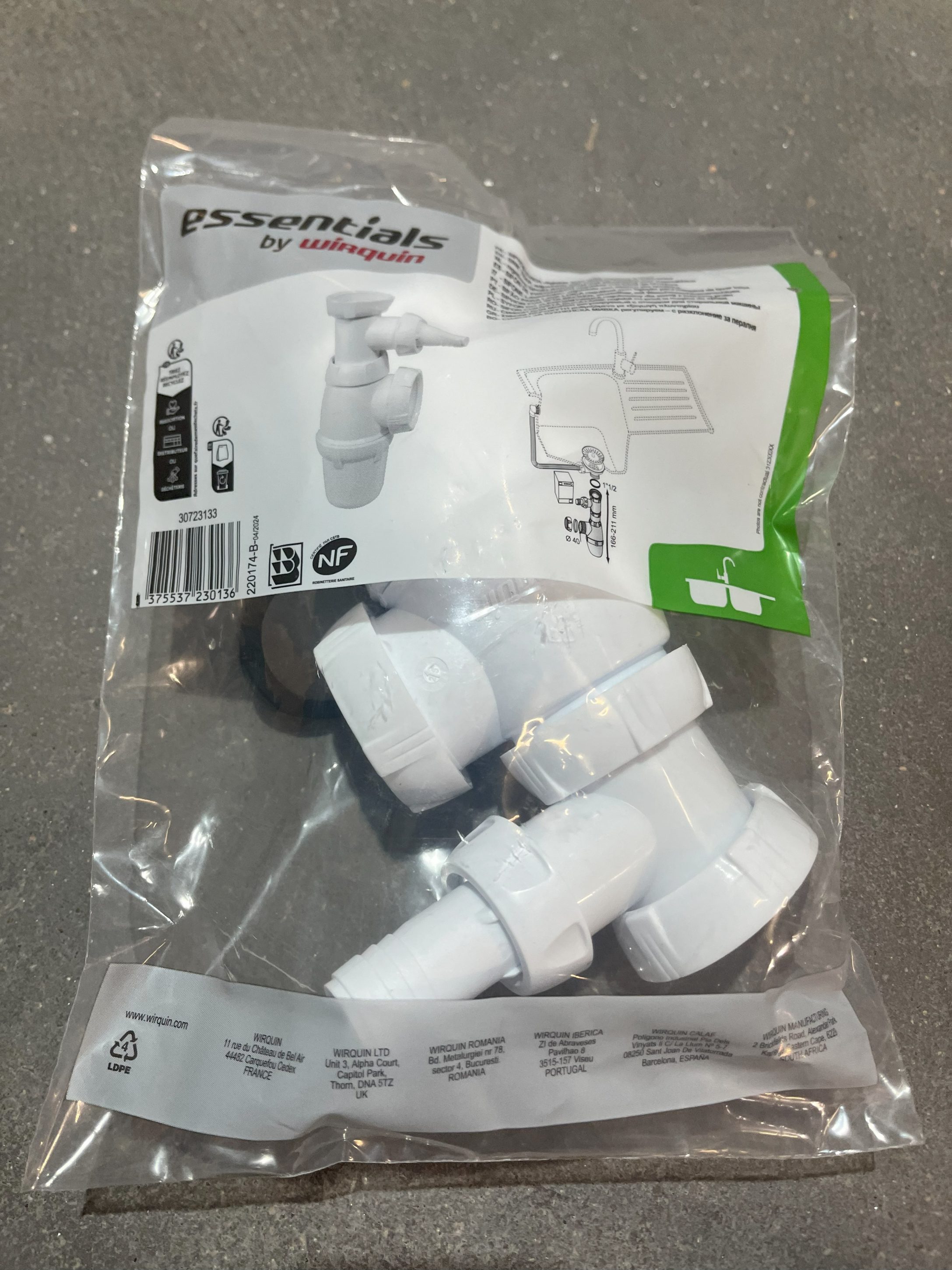 SIPHON EVIER REGLABLE AVEC PRISE MACHINE A LAVER PRO