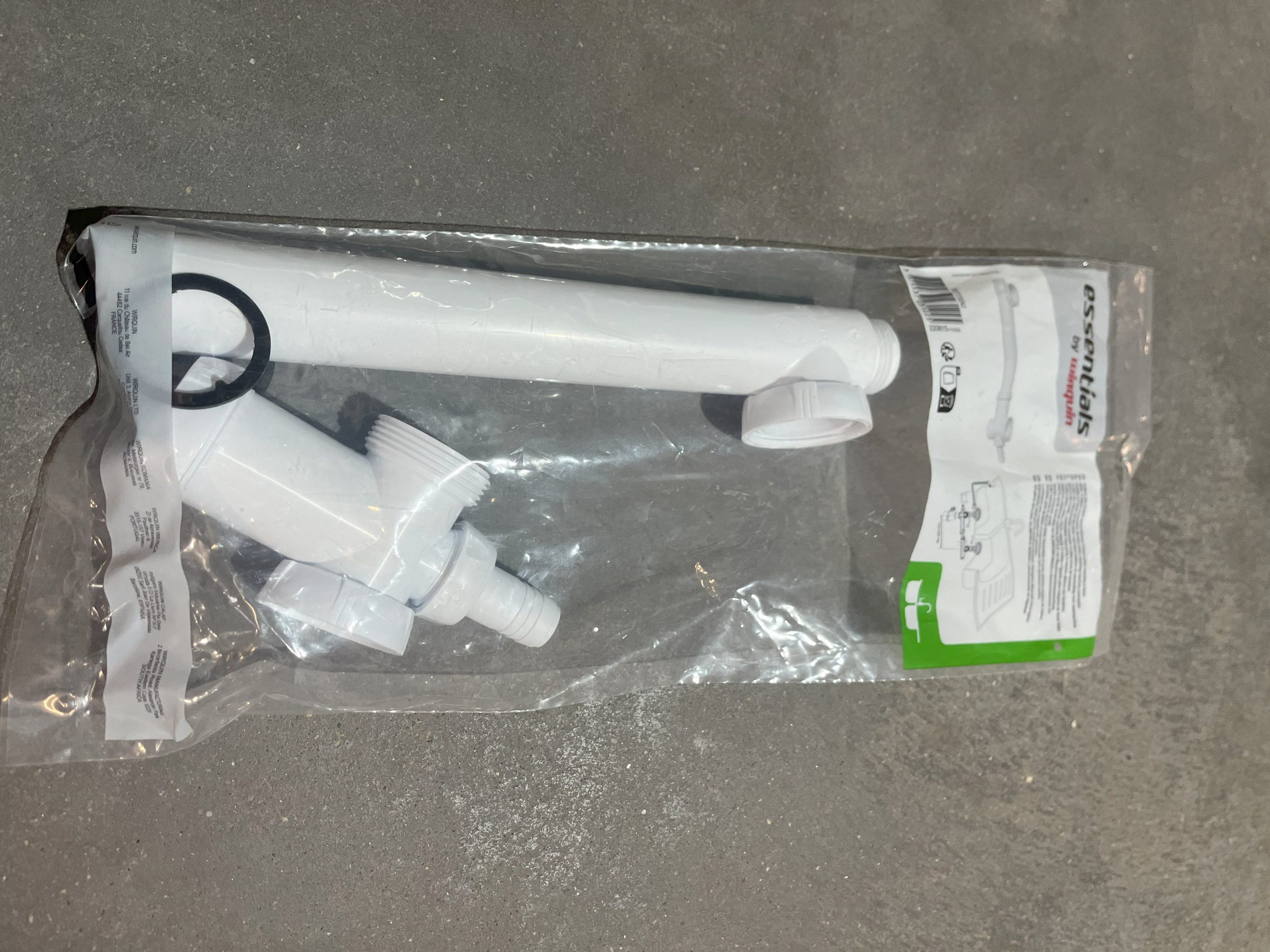 TUBULURE EVIER 2 BACS AVEC PRISE MACHINE A LAVER