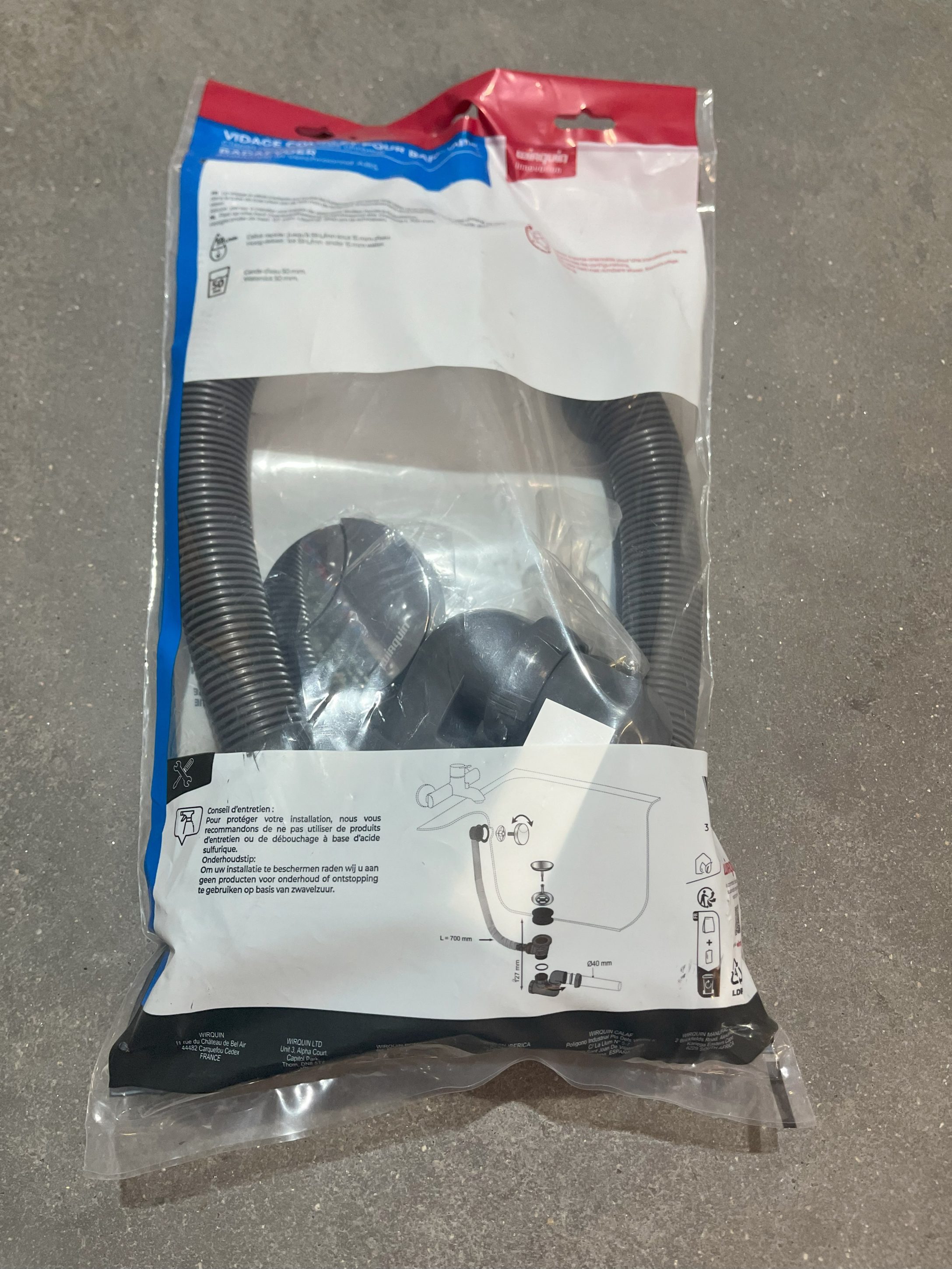 VIDAGE BAIGNOIRE A CABLE L700 SIPHON ORIENTABLE ABS PRO