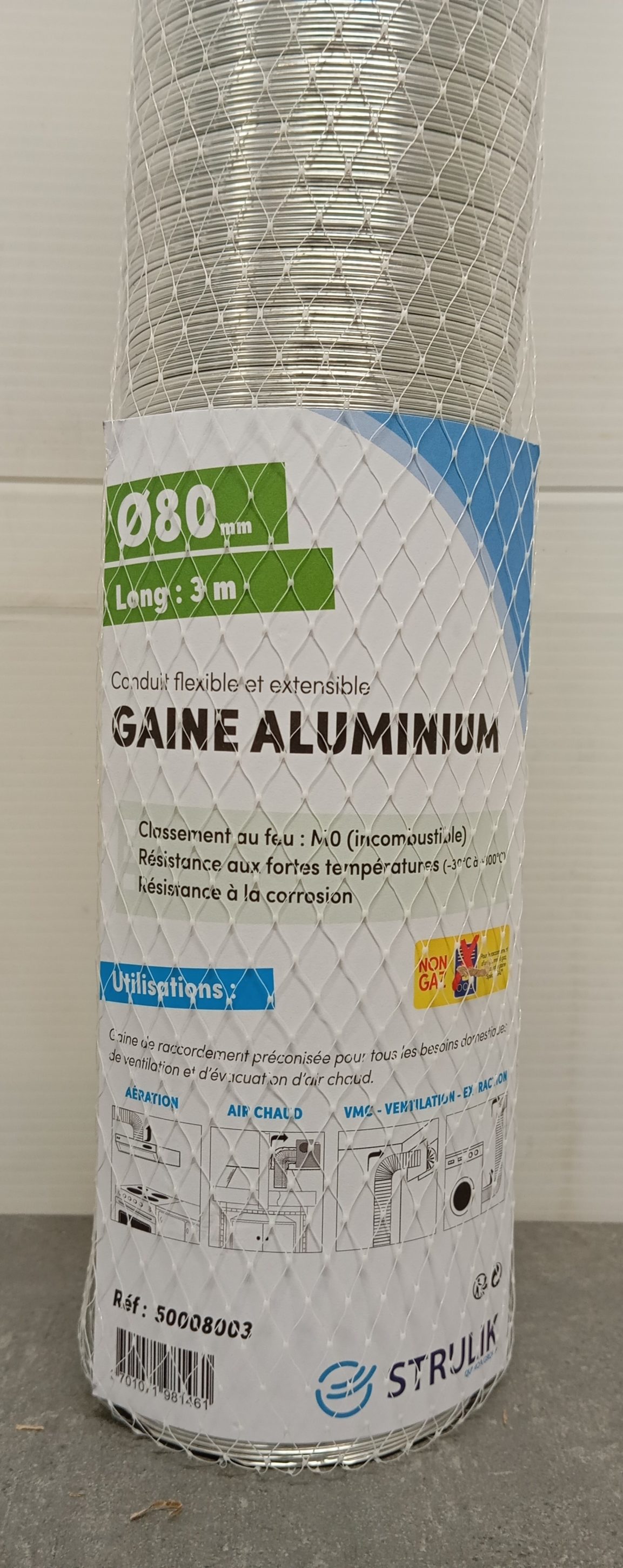 GAINE ALU SEMI-RIGIDE M0 D80x3M