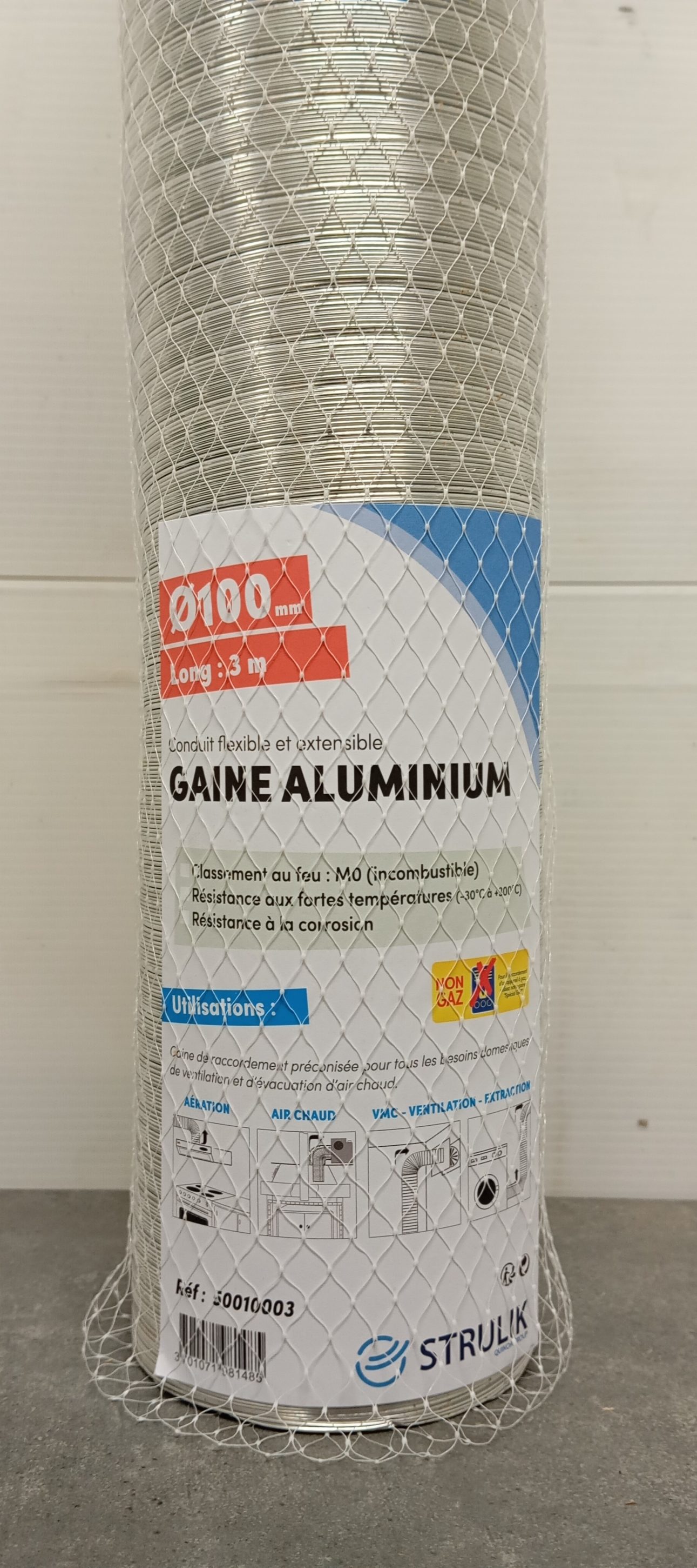 GAINE ALU SEMI-RIGIDE M0 D100x3M