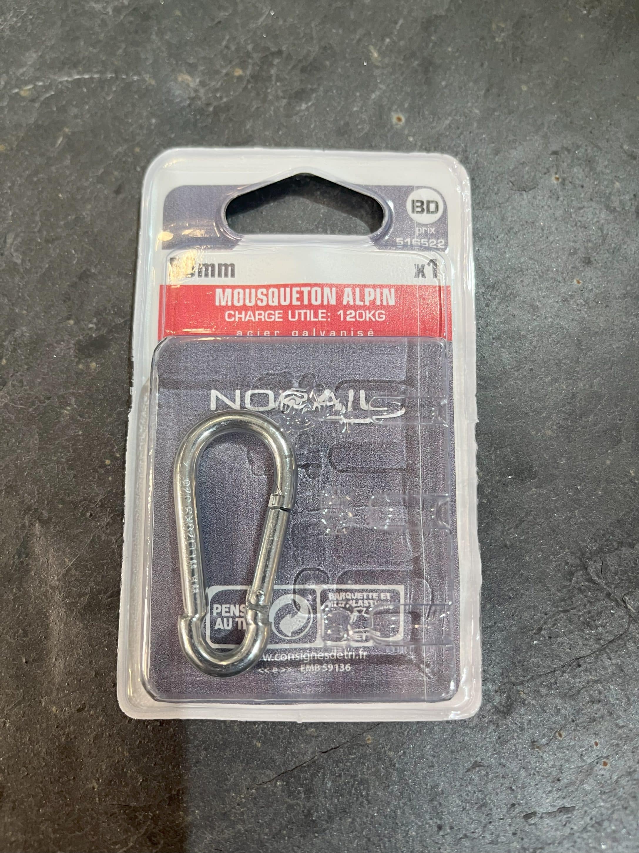 MOUSQUETON ALPIN SIMPLE  50MM