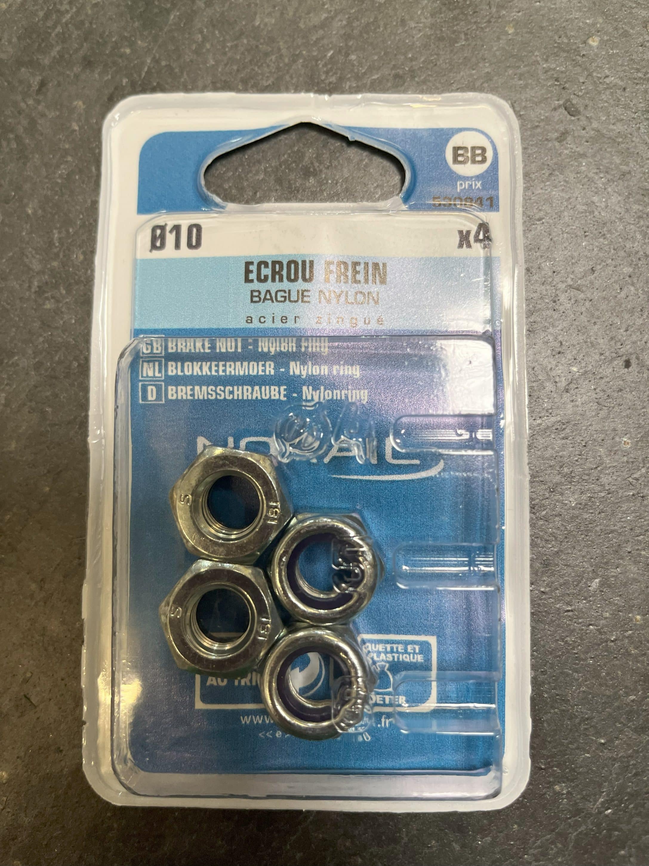 ECROU SECURITE ZG D10  4PCS