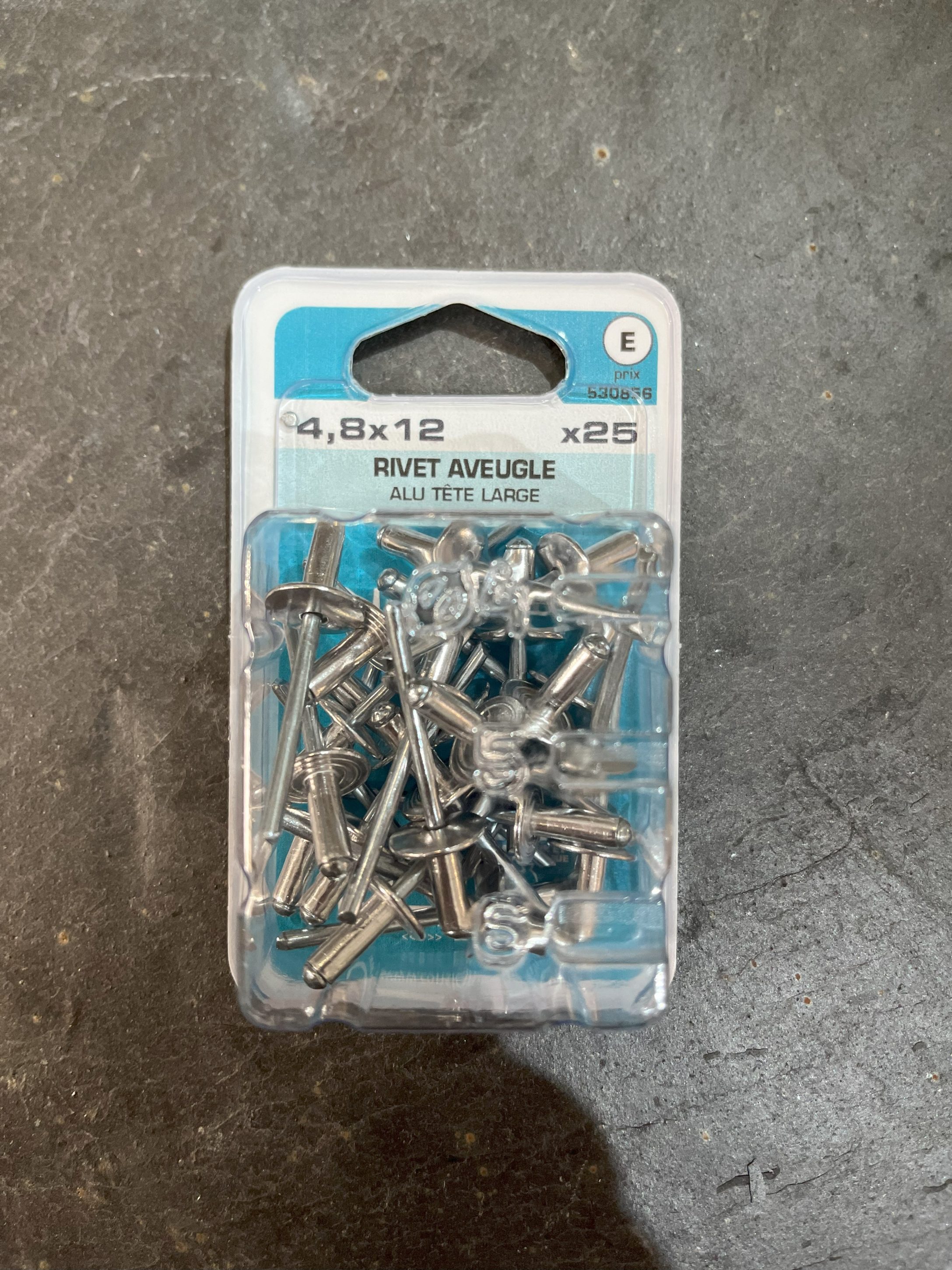 RIVET AVEUGLE 4.8X12  25PCES