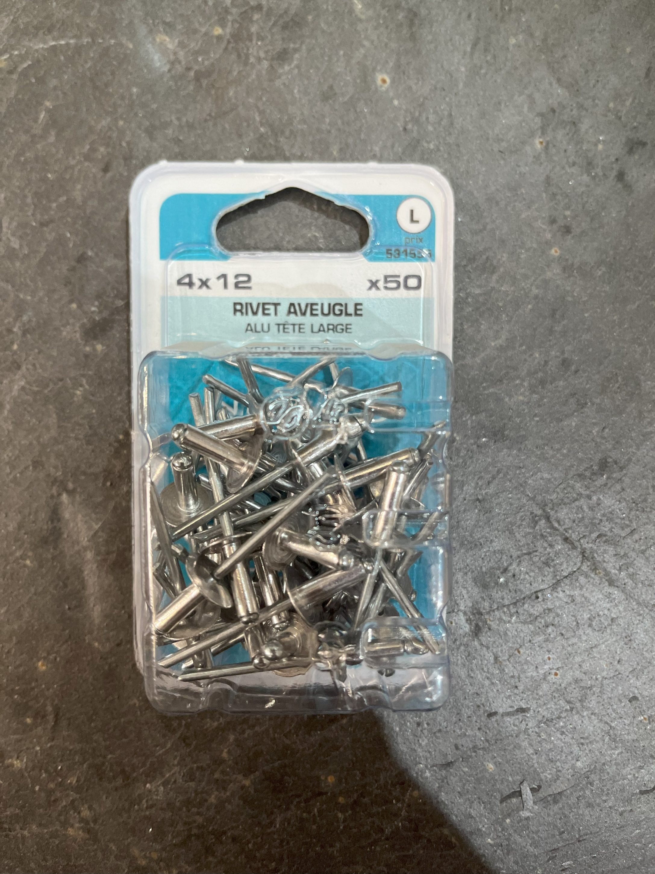 RIVET AVEUGLE 4X12 50 PIECES