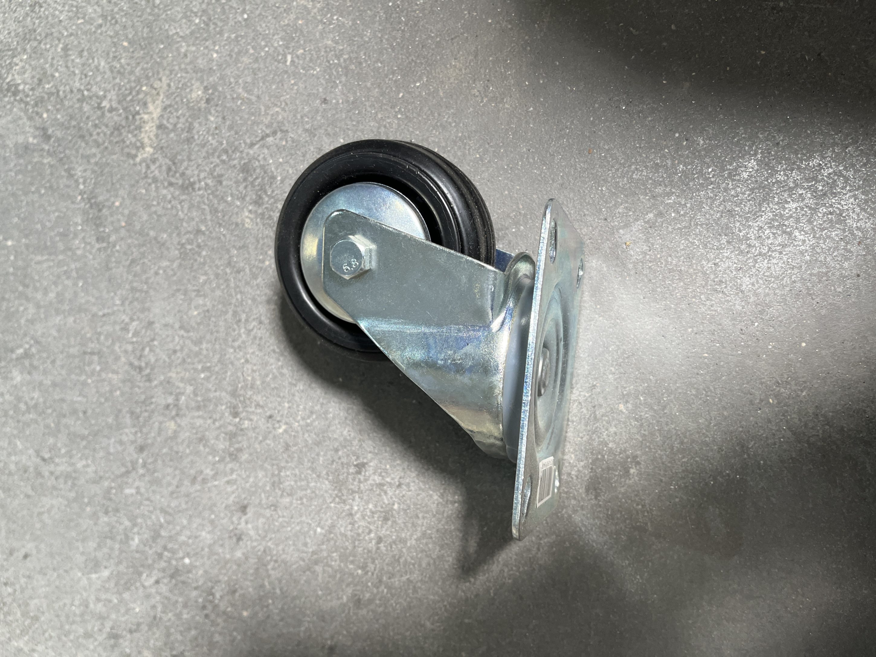 ROULETTE CAOUTCH. D80 NOIR PIVOTANTE