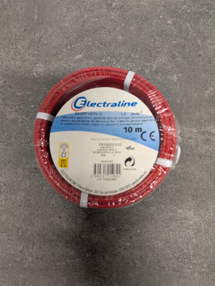 FIL FILM HO7 V-R 1x1.5mm² ROUGE 10M