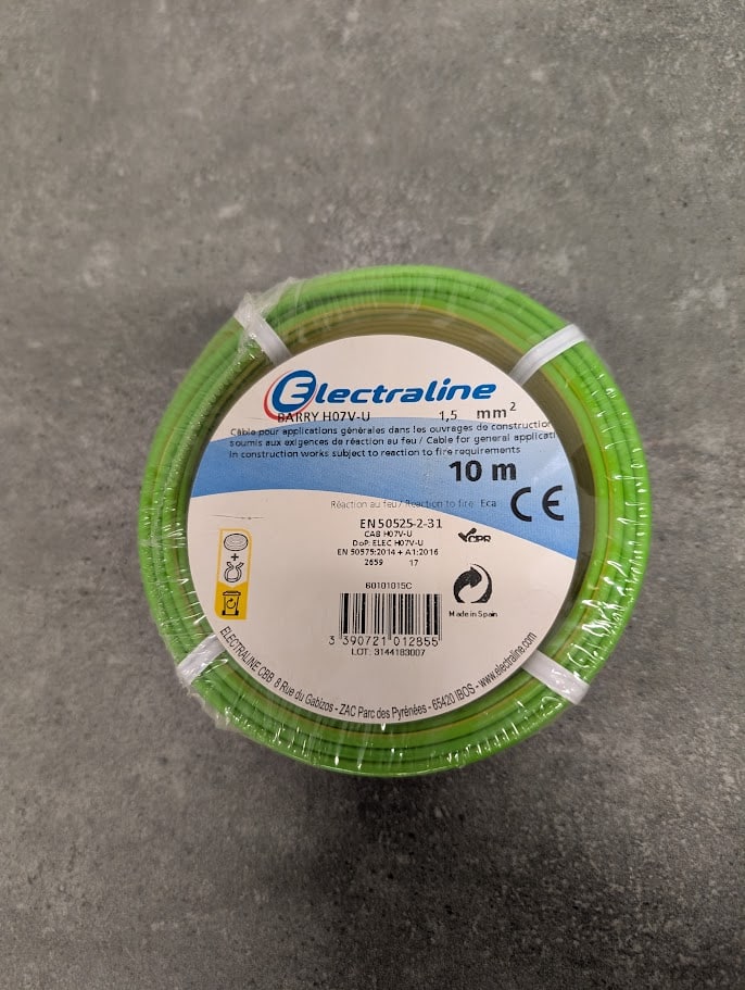 FIL FILM HO7 V-R 1x1.5mm² v/jaune 10M