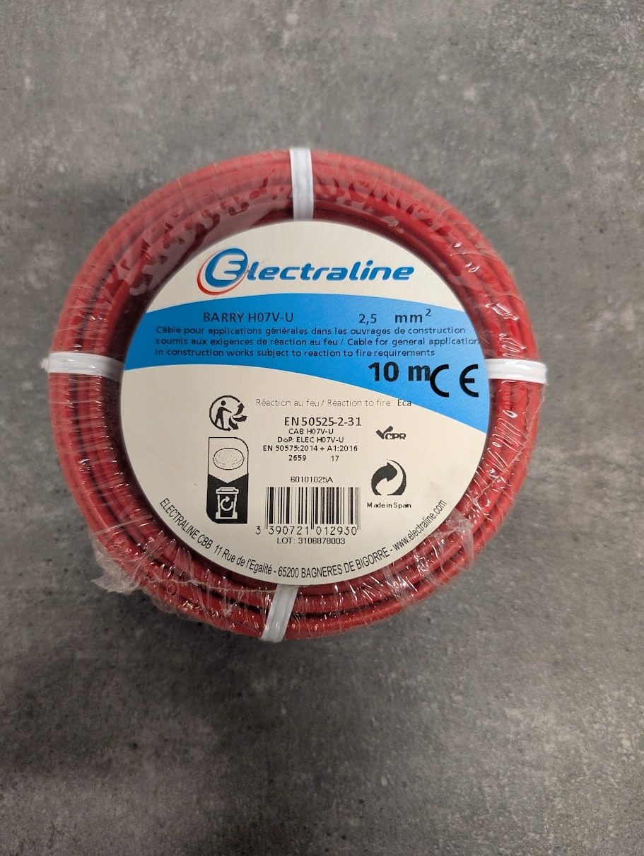 FIL FILM HO7 V-U 1x2.5mm² rouge 10M