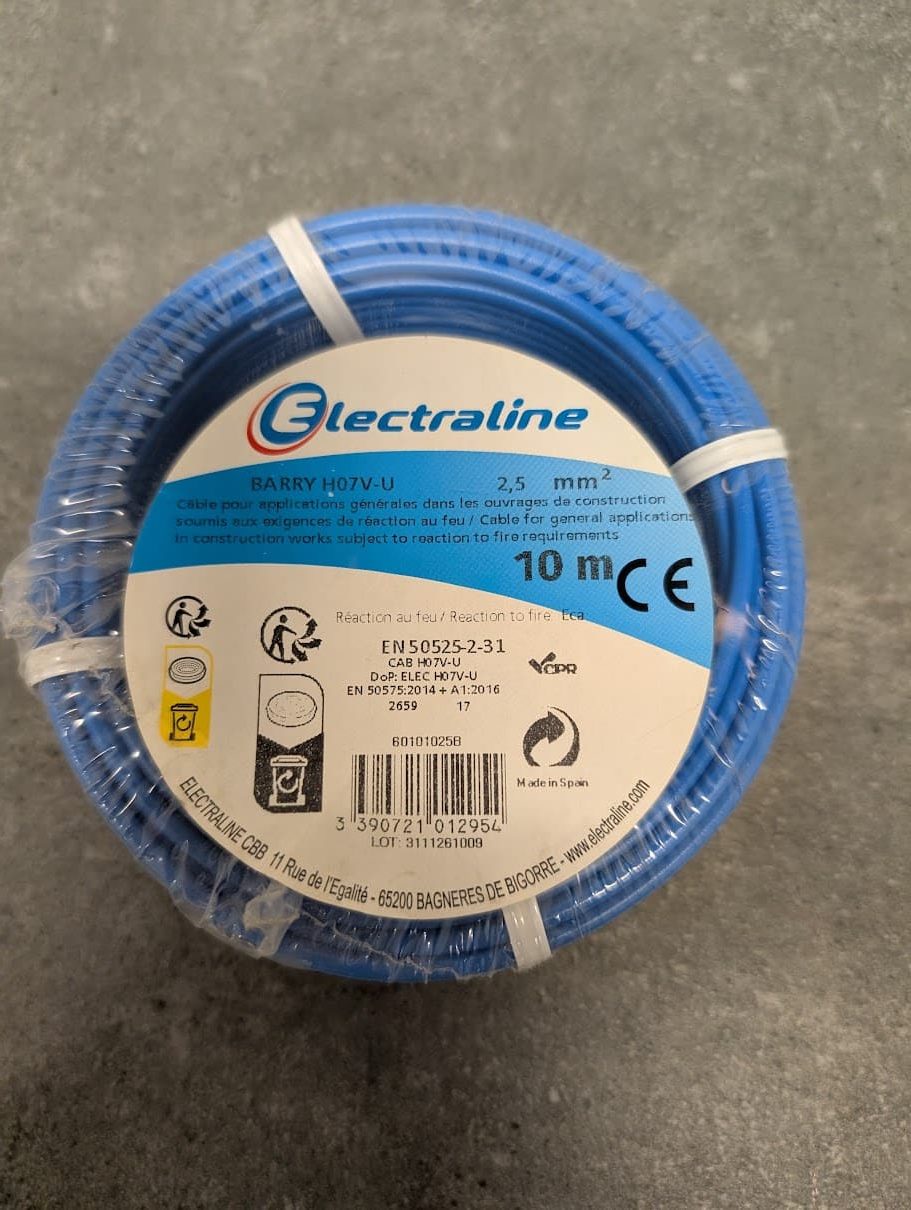 FIL FILM HO7 V-U 1x2.5mm² BLEU 10M