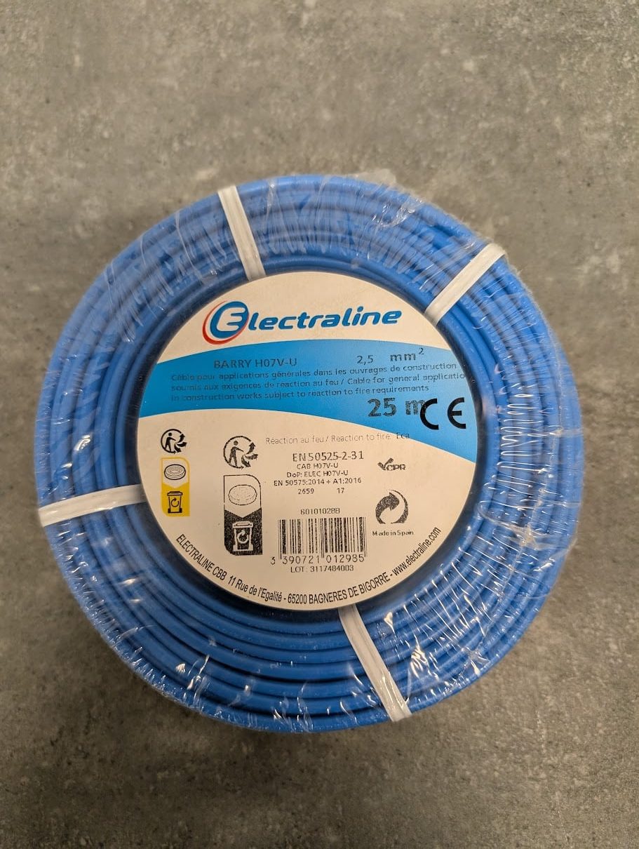 FIL HO7 V-U 1x2.5mm² BLEU 25ML