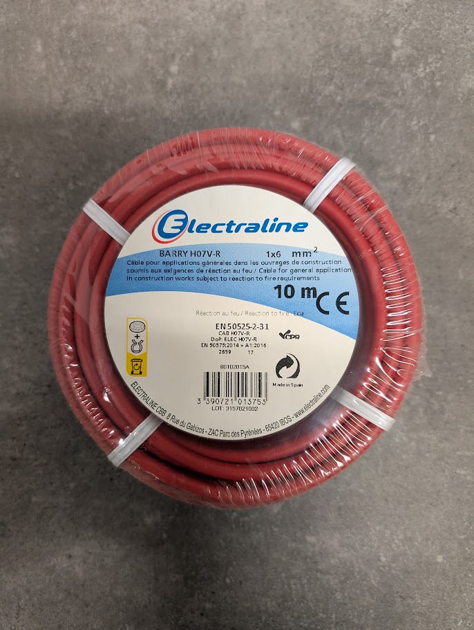 FIL FILM HO7 V-R 1x6mm² ROUGE 10M