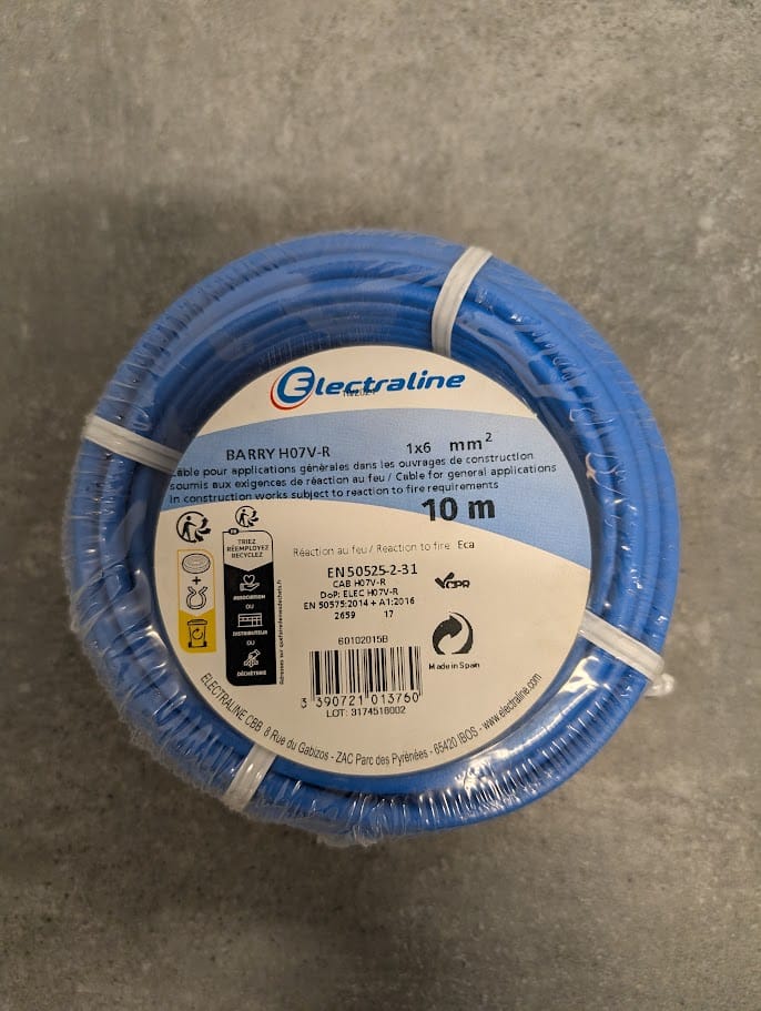 FIL FILM HO7 V-R 1x6mm² BLEU 10M