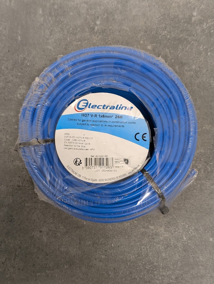 FIL FILM HO7 V-R 1x6mm² BLEU 25M