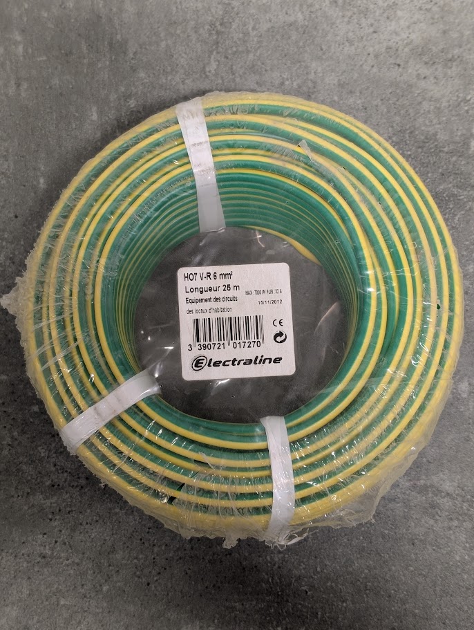 FIL FILM HO7 V-R 1x6mm² V/JAUNE 25M