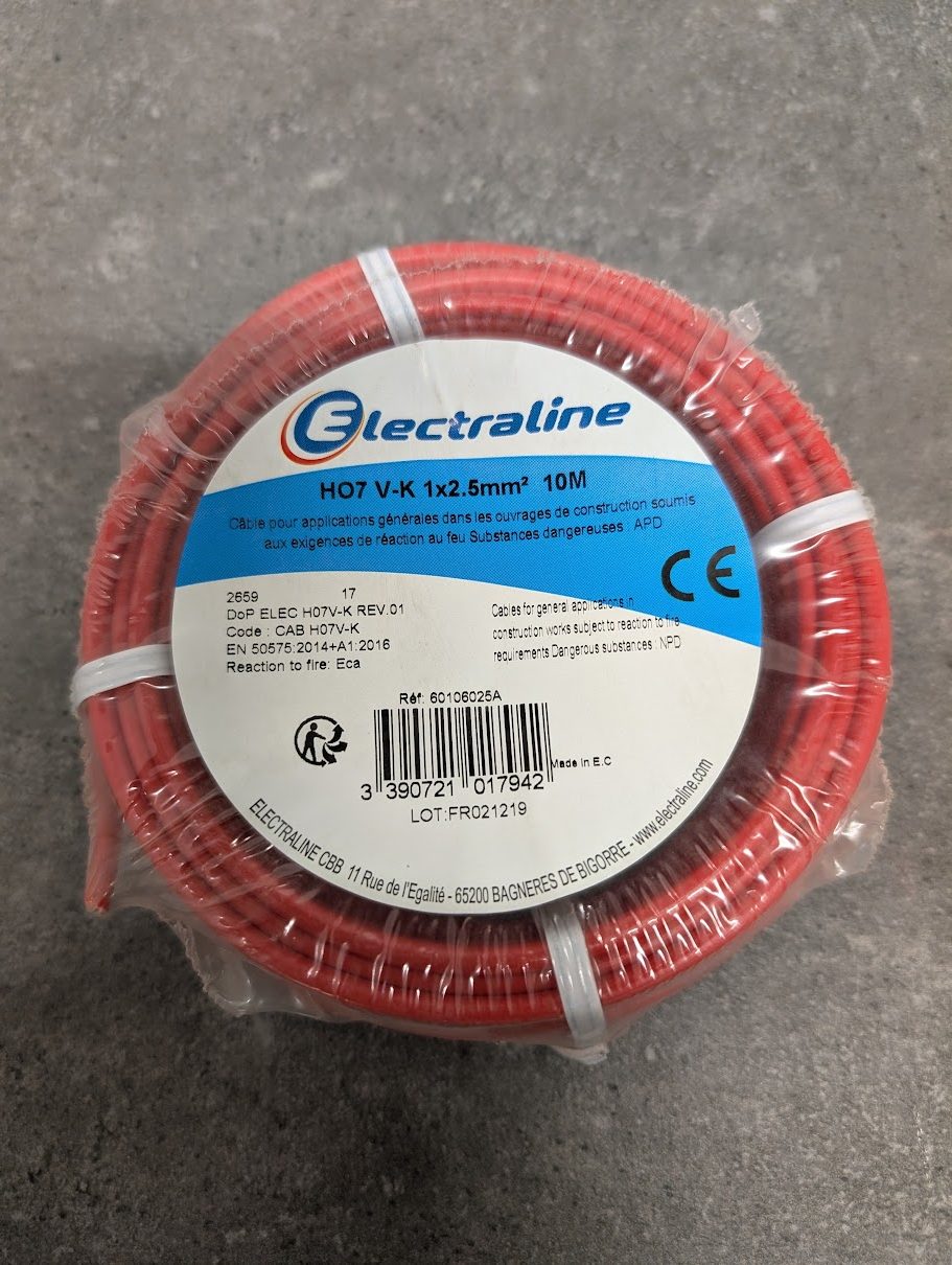 COUR FILM HO7 V-K 1x2.5mm² rouge 10M