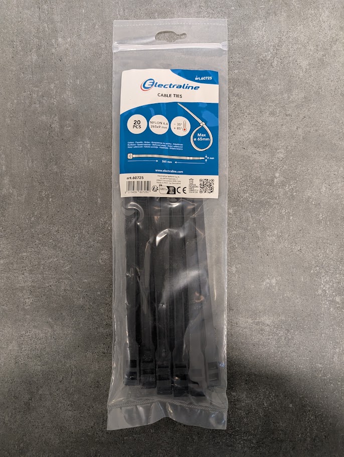 20 COLLIERS NOIRS 9X265 SACHET/CAV