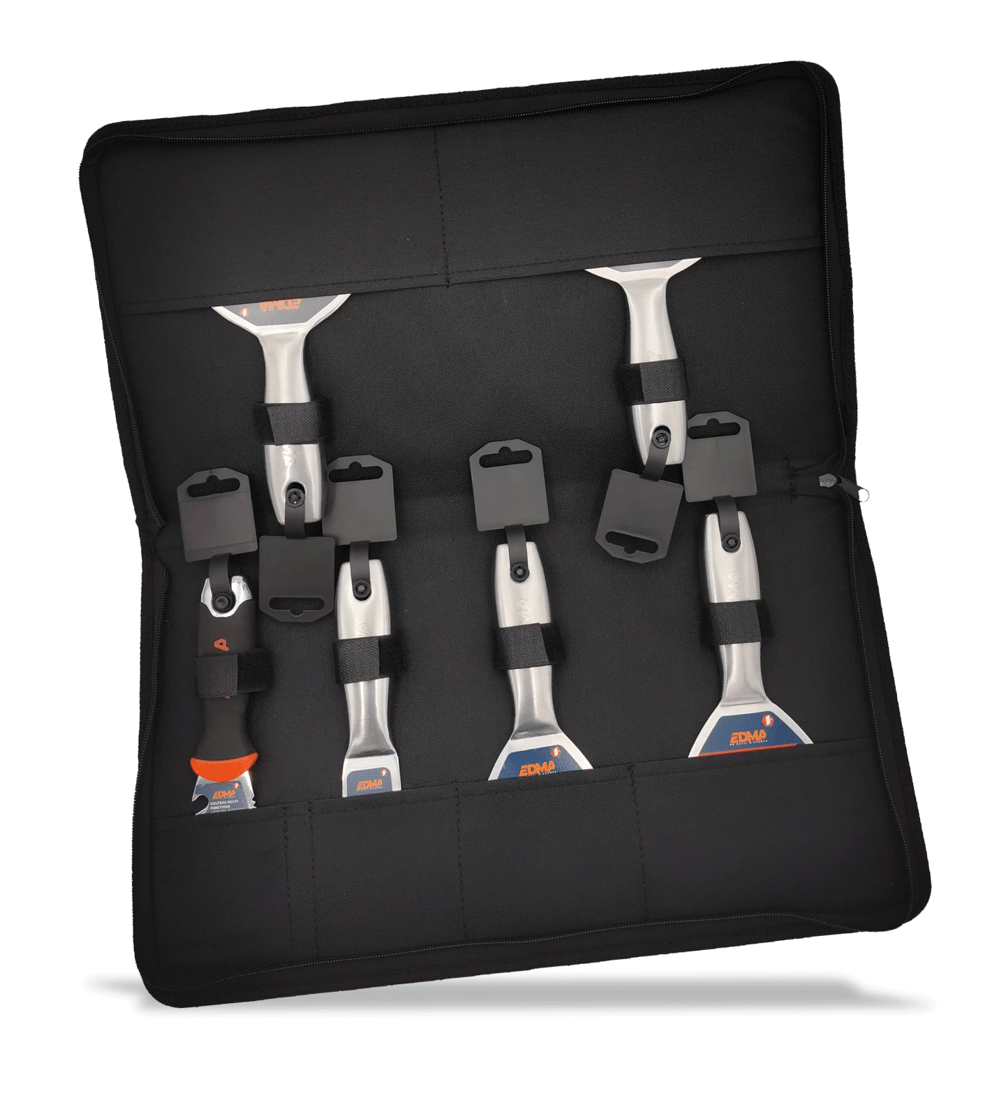 LOT SACOCHE 5 COUTEAUX A ENDUIRE INOX PRENIUM