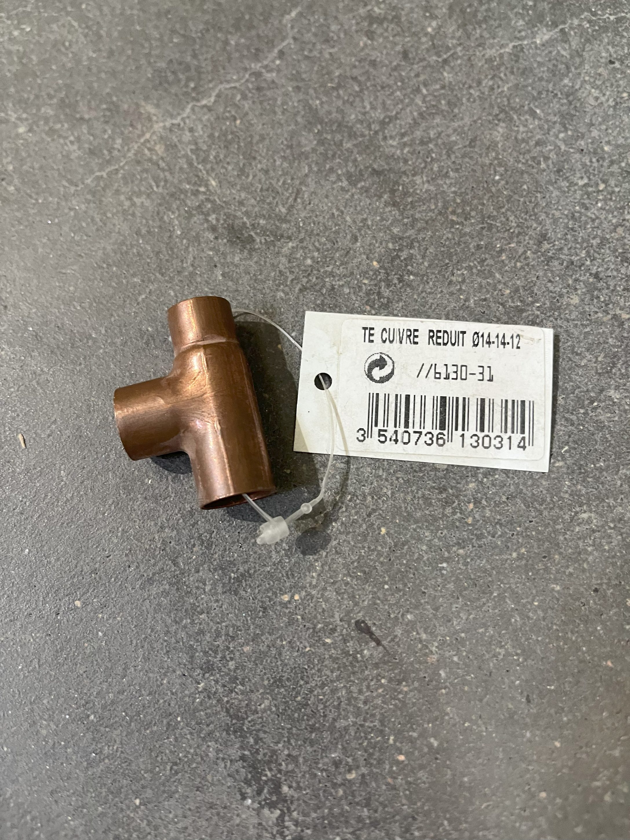 Té droit réduit femelle 14/14/12 NF