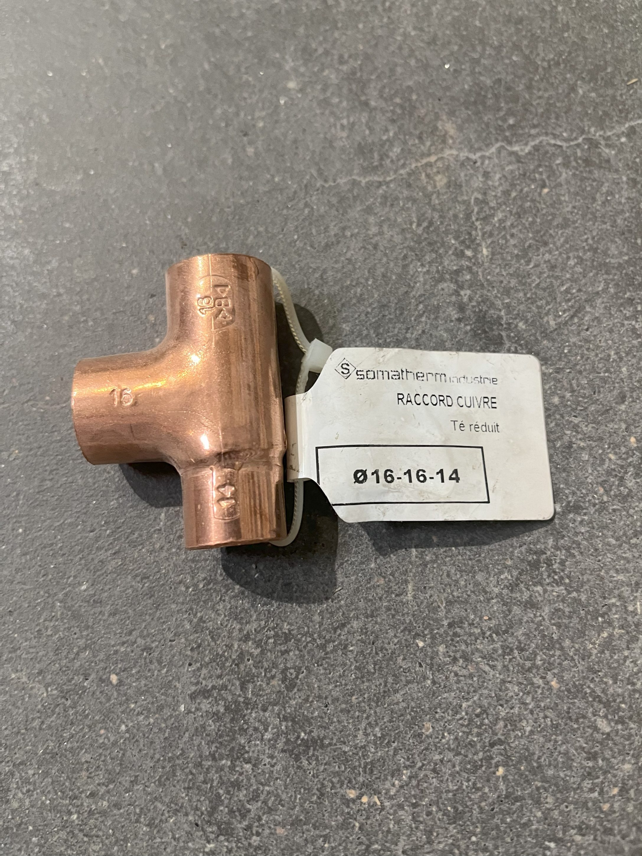 Té droit réduit femelle 16/16/14 NF