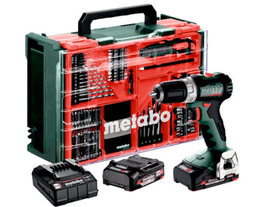 PERCEUSE-VISSEUSE 18V BS18BL+ATELIER MOBILE +2 BATT. LI POWER 2Ah +CHARG.SC36