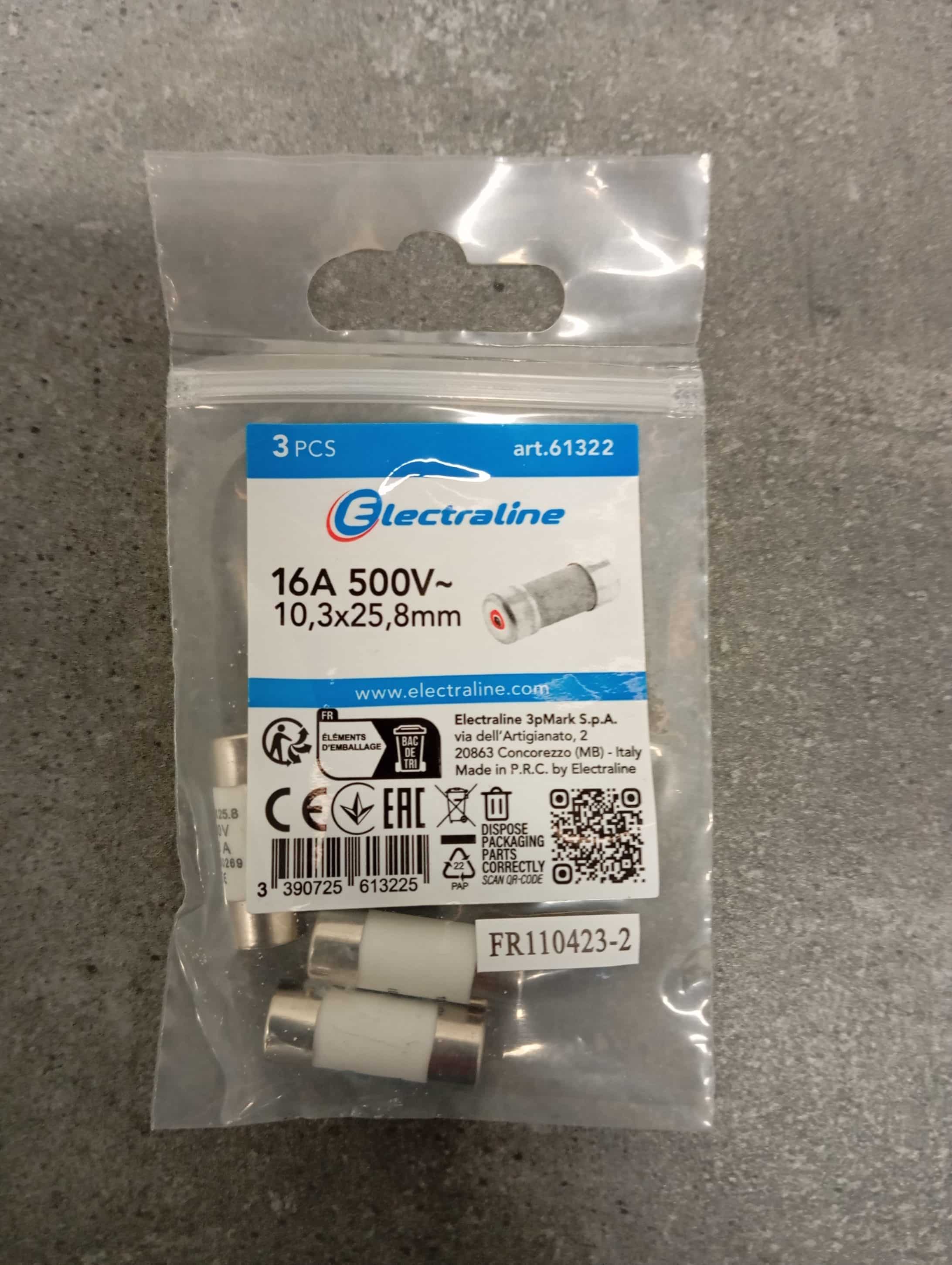 3 FUSIBLES +VOYANT 10,5x25,8  16A