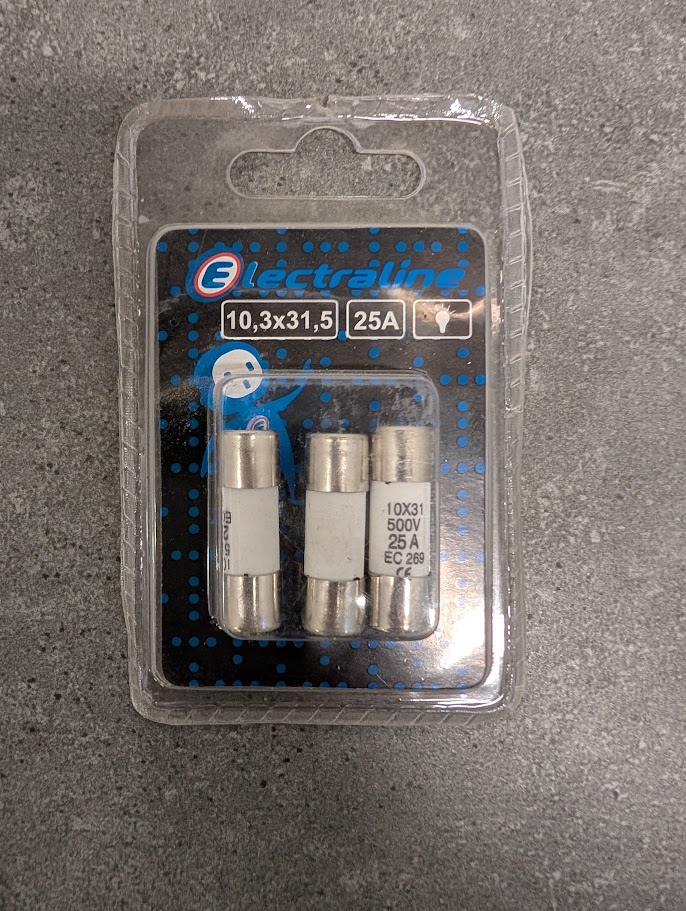 3 FUSIBLES +VOYANT 10,3x31,5  25A