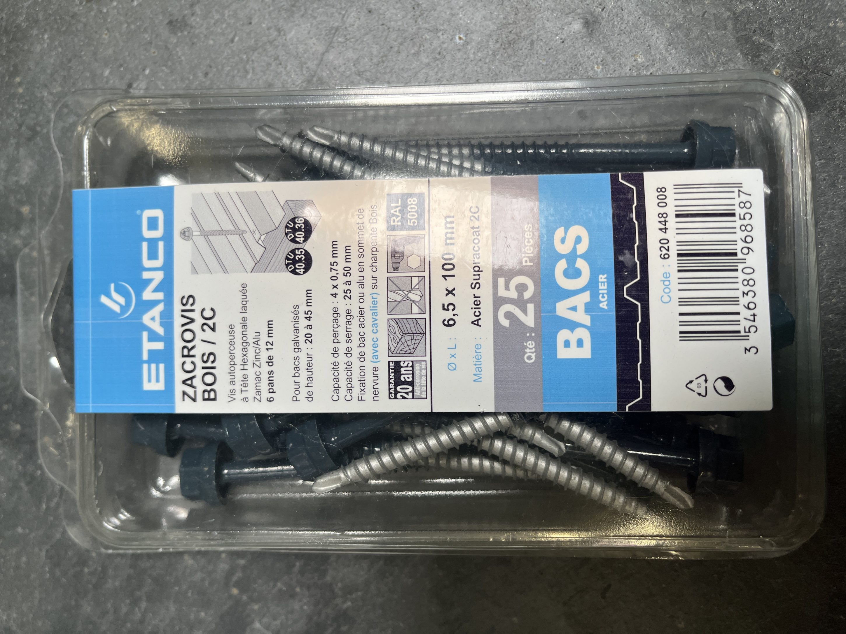 BLISTER ZACROVIS BOIS 6.5X100 5008 x25