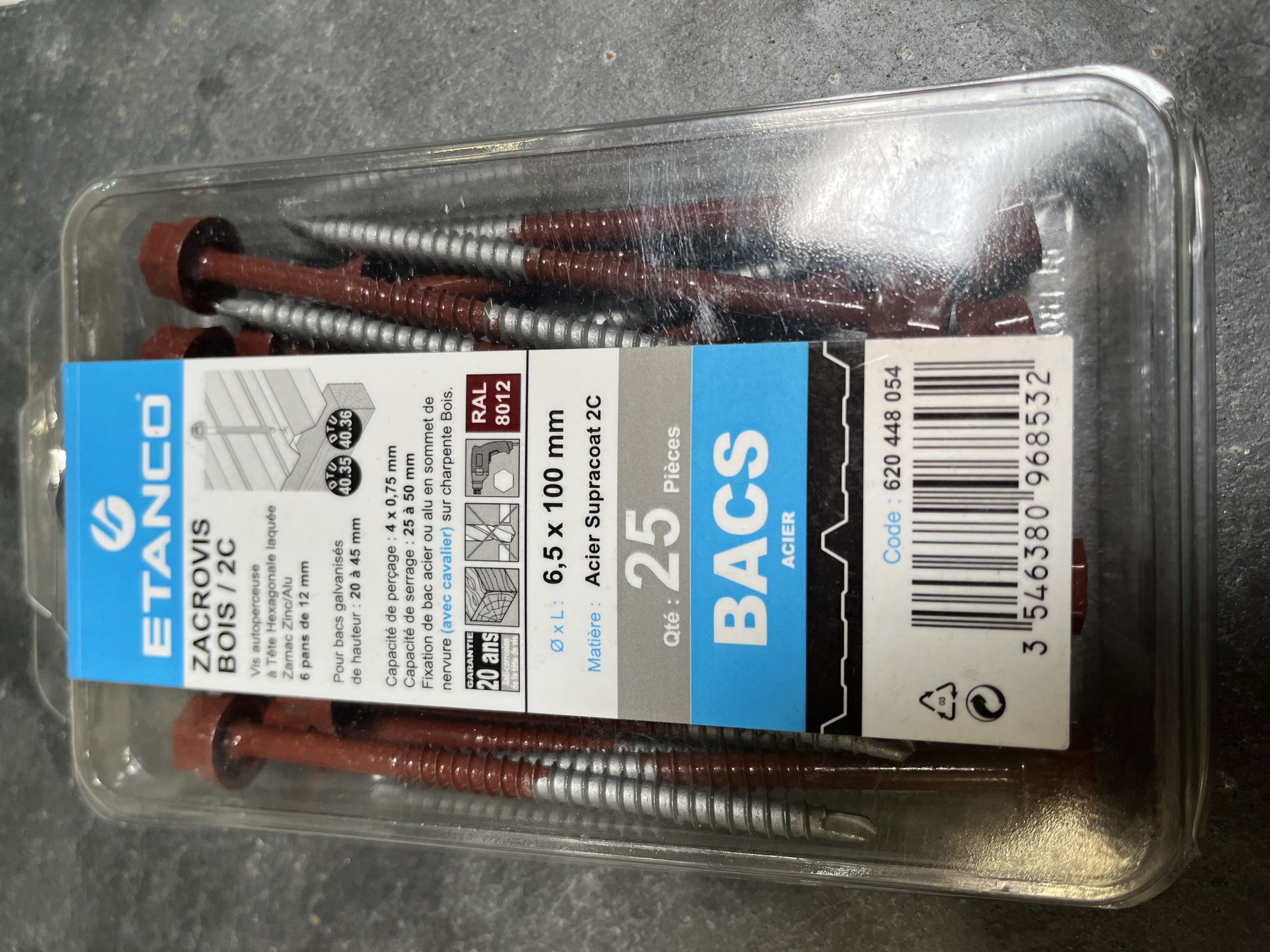 BLISTER ZACROVIS BOIS 6.5X100 8012 x25