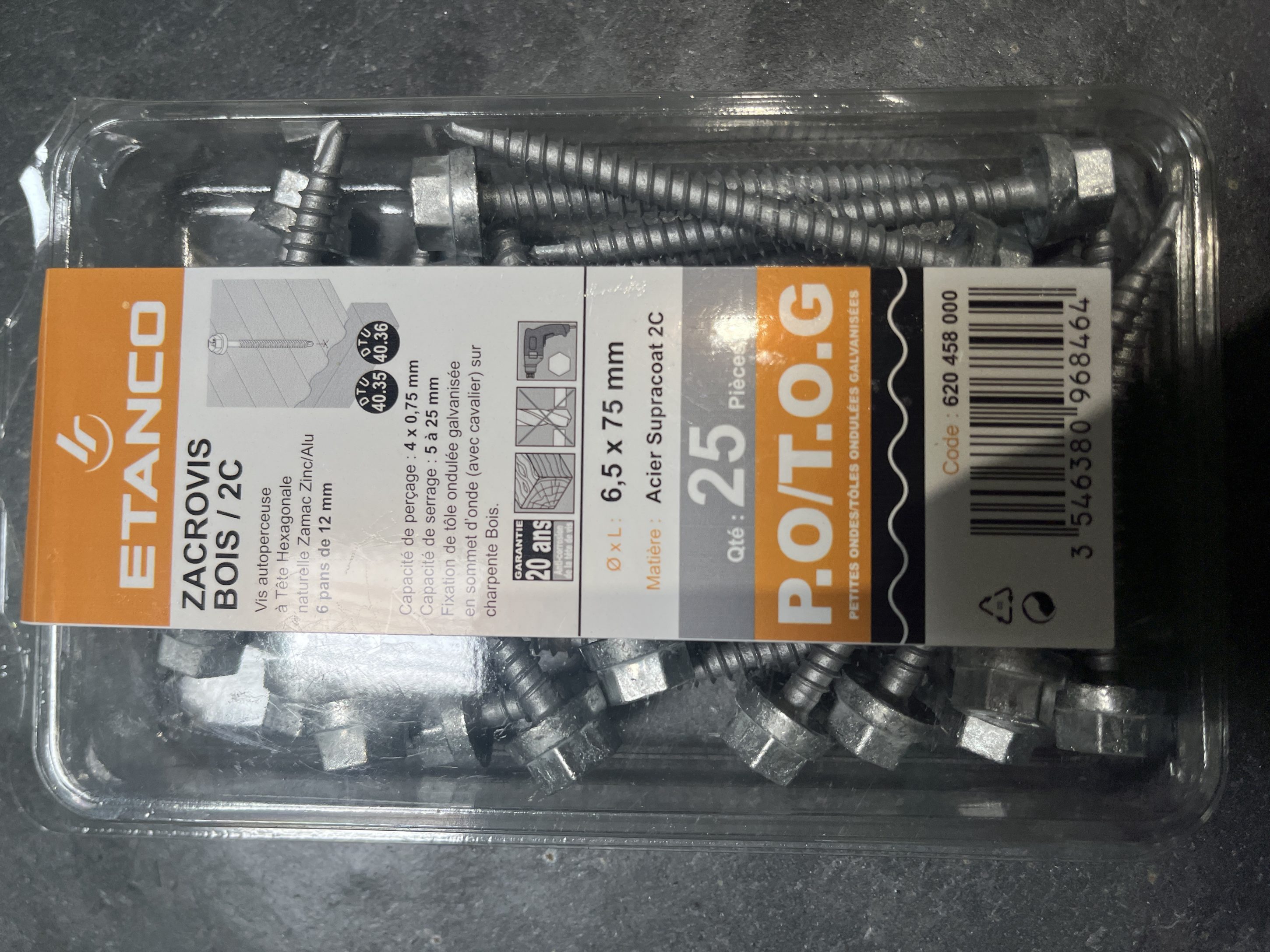 BLISTER ZACROVIS BOIS 6.5X75 TH12 x25