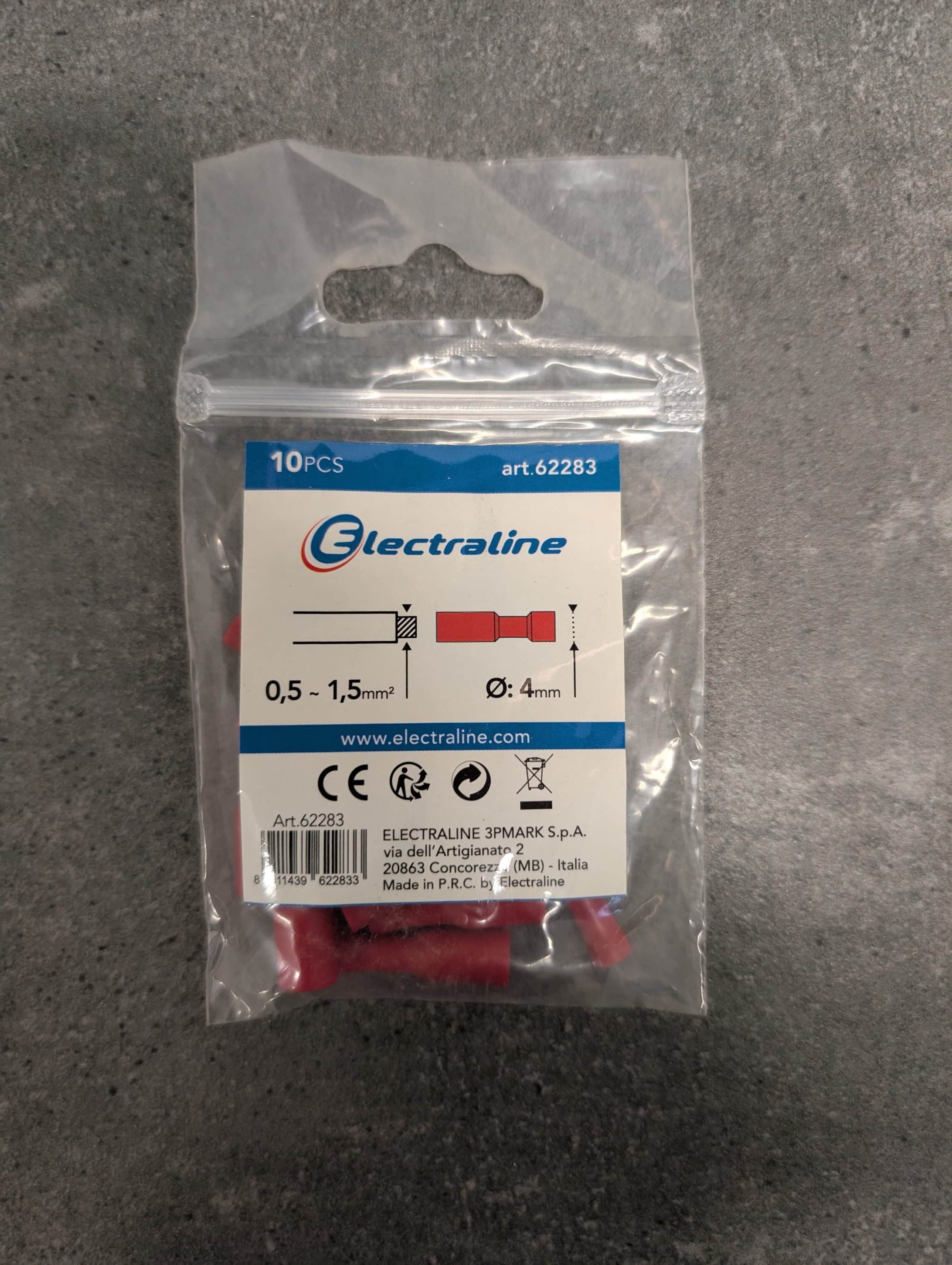 10 COSSES ROUGE CYLINDRIQUE Ø4MM FEMELLE