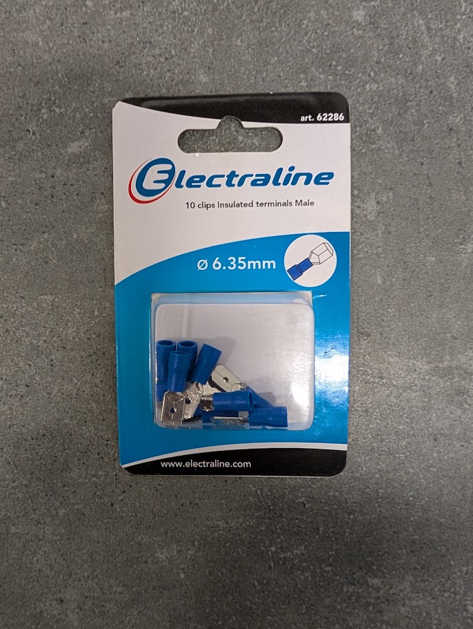 10 CLIPS MALE BLEU Ø6.35MM